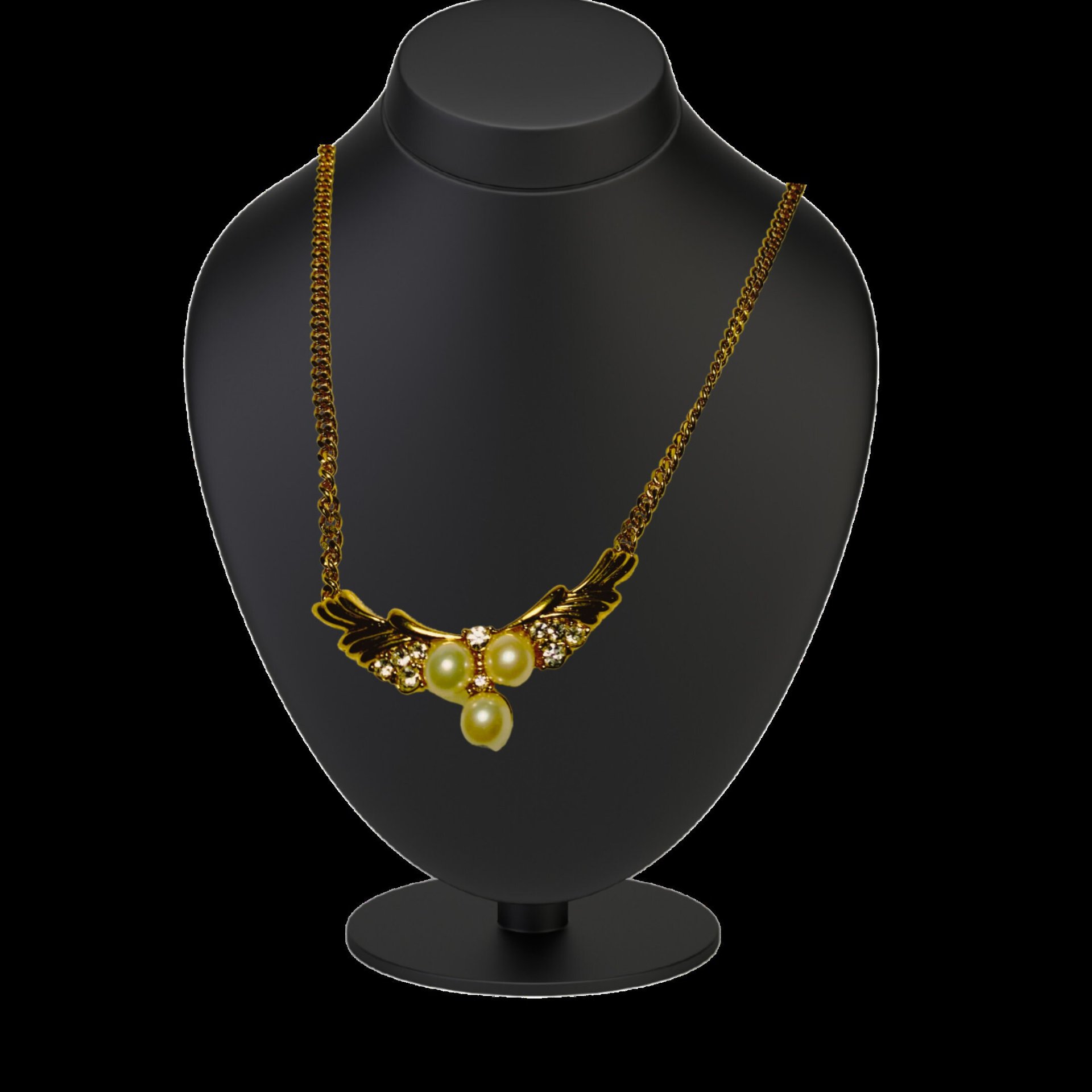 Gold Tone Vintage Style Signed Vendome Faux Pearl Necklace