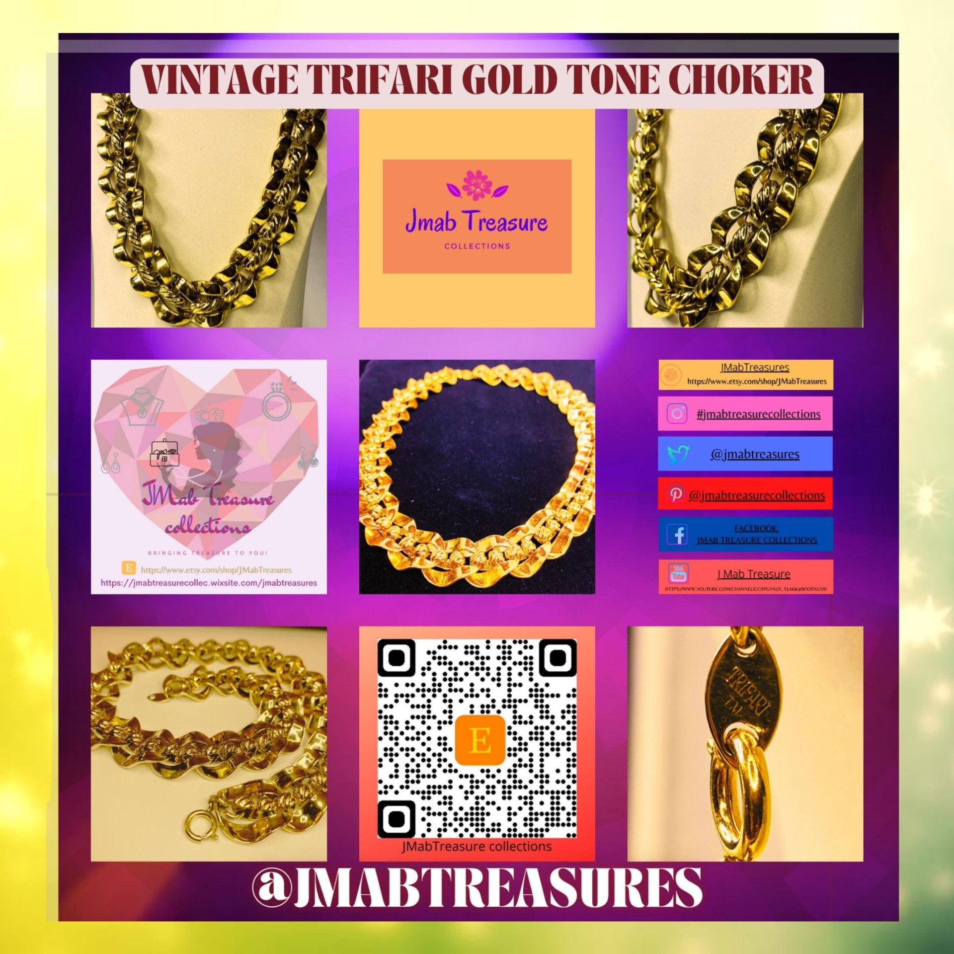 Vintage -  Gold tone choker necklace
