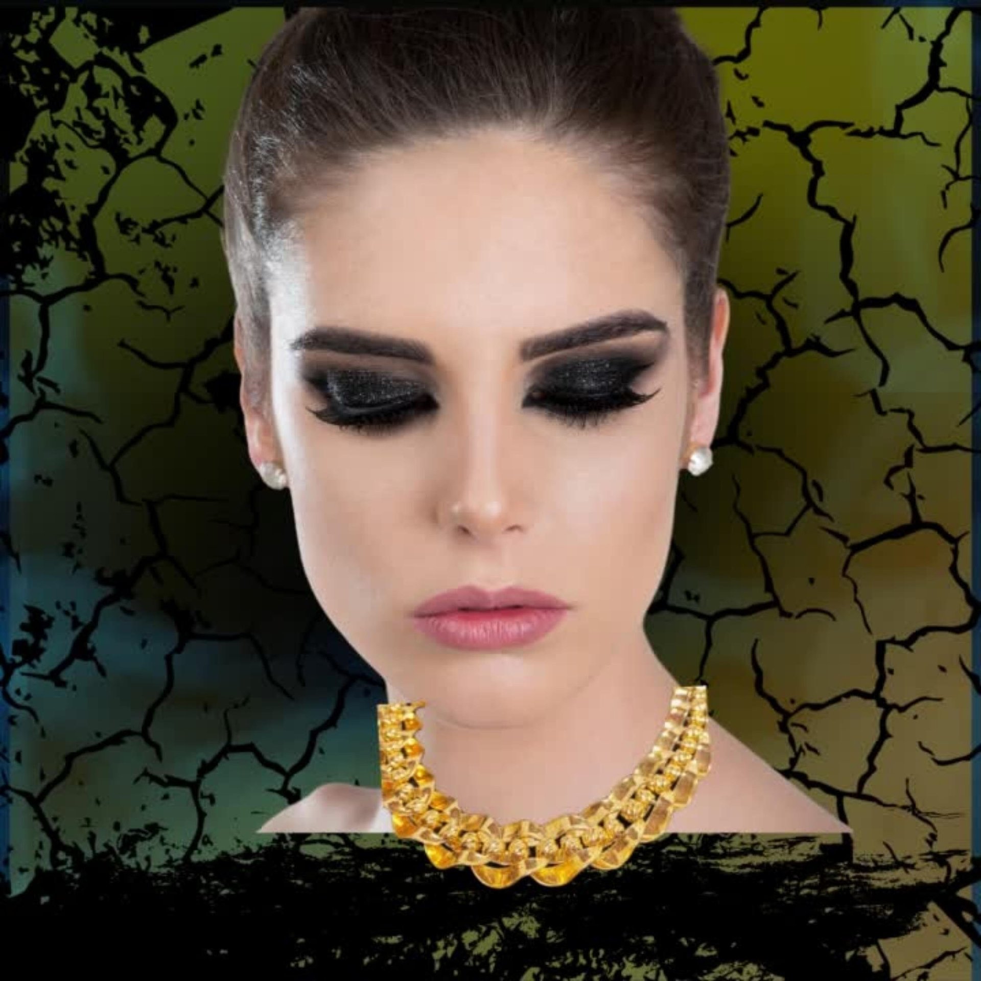 Vintage -  Gold tone choker necklace