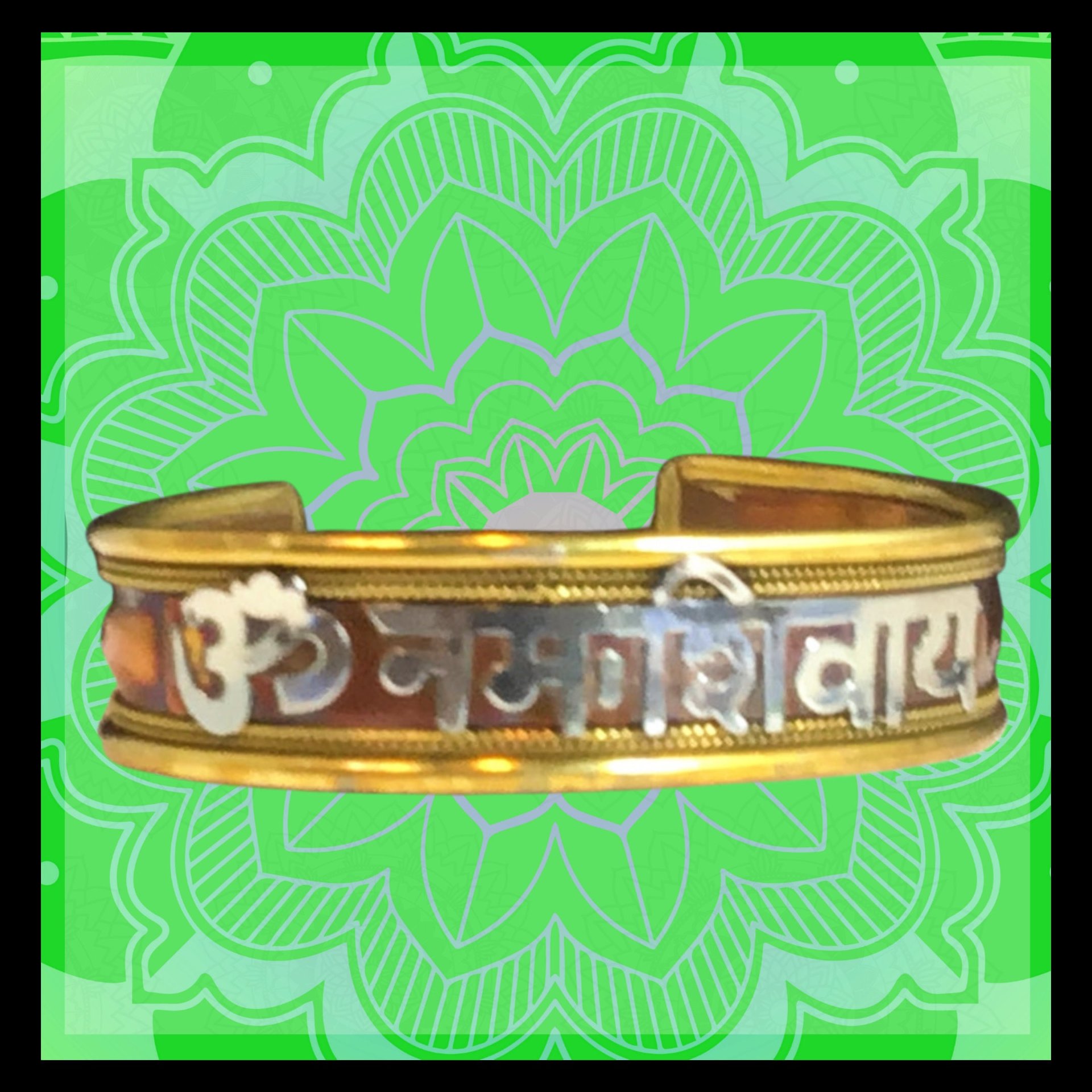 Multi color mantra statement cuff.