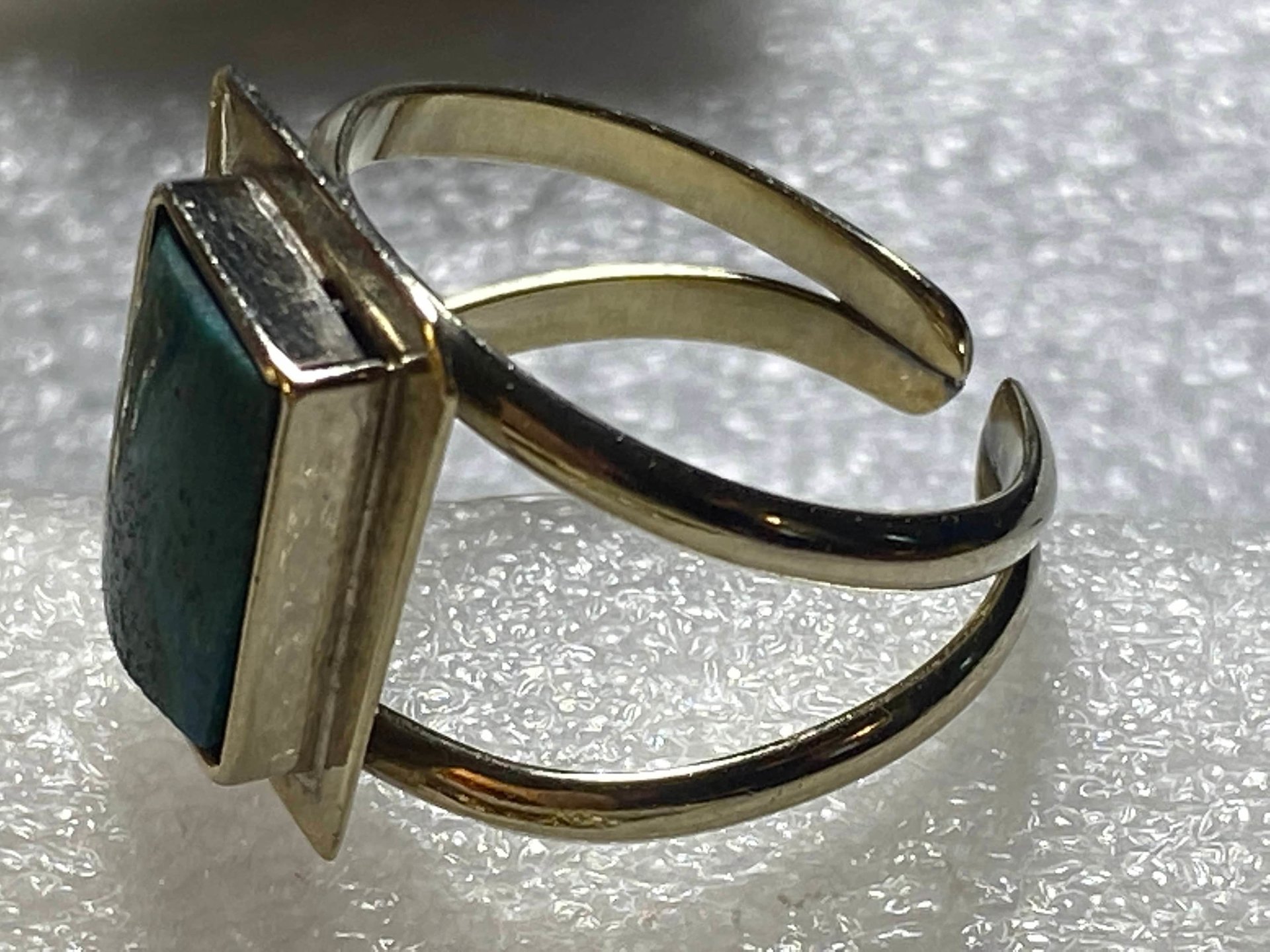 Adjustable Silver Turquoise Stone Ring