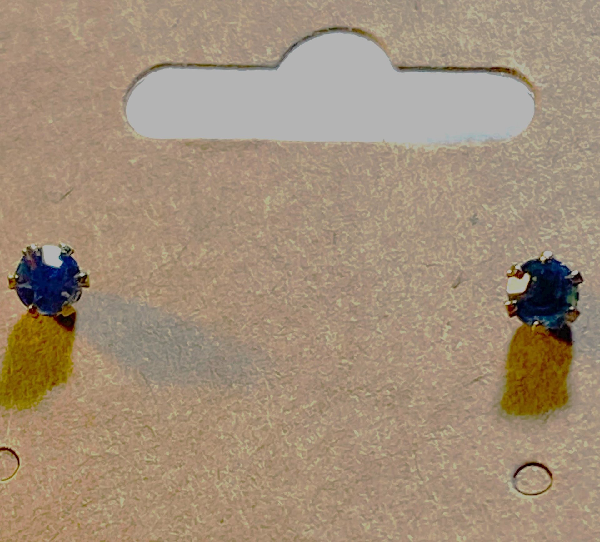 Vintage Lugano gold double plated chain with small key pendant and blue stud earrings set