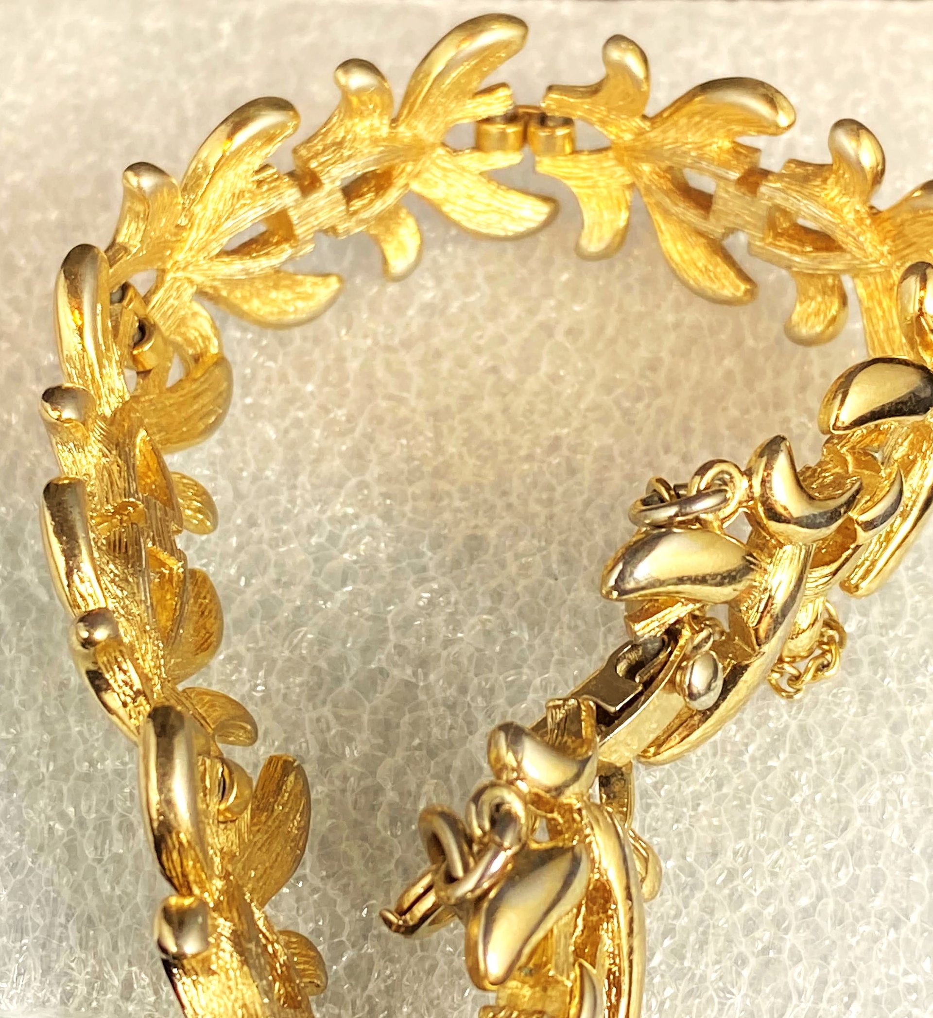 Vintage Signed Monet Gold Tone Metal Bracelet