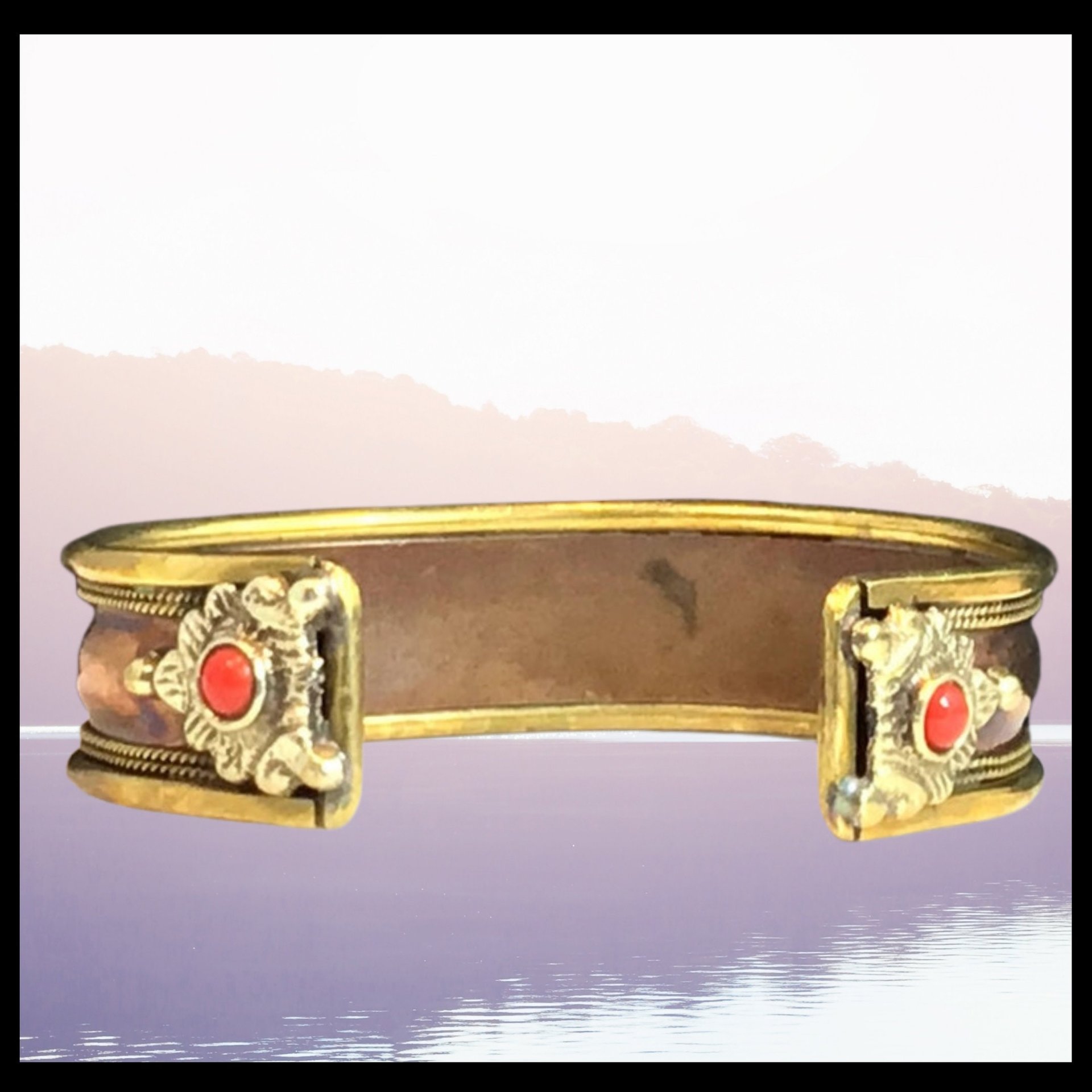 Multi color mantra statement cuff.