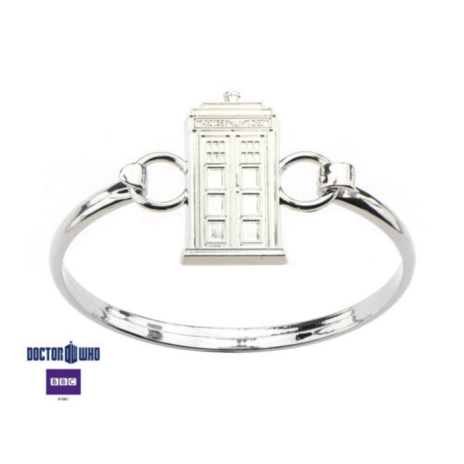 Silver D. Who - Tardis metal bracelet cuff