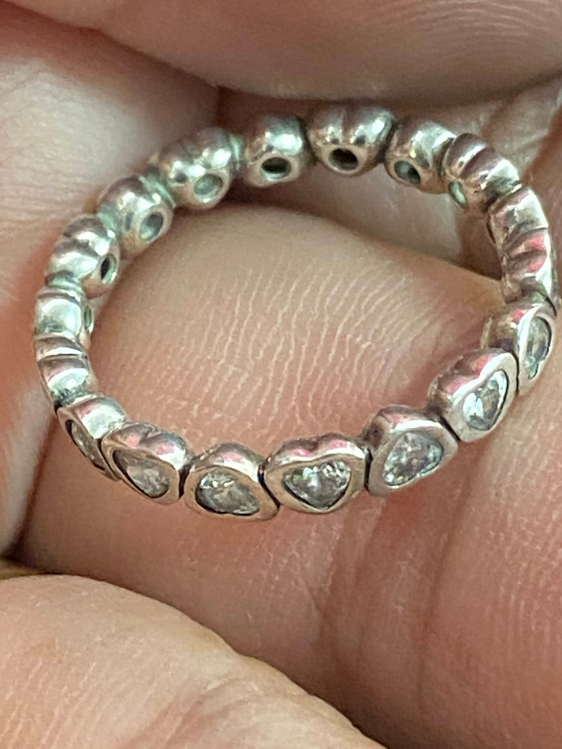 Silver Pandora 925 signed Heart 'Forever More'  band ring