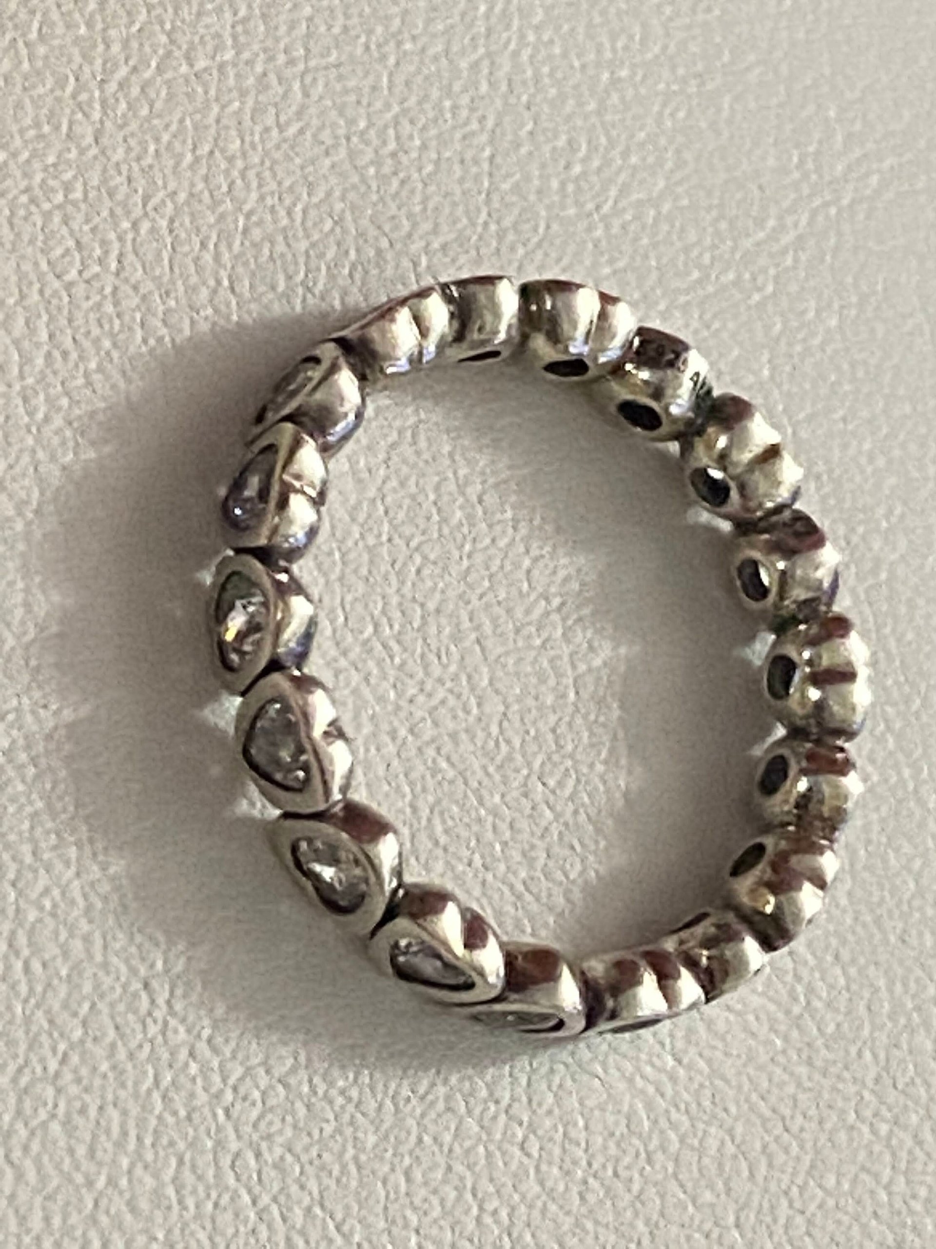 Silver Pandora 925 signed Heart 'Forever More'  band ring