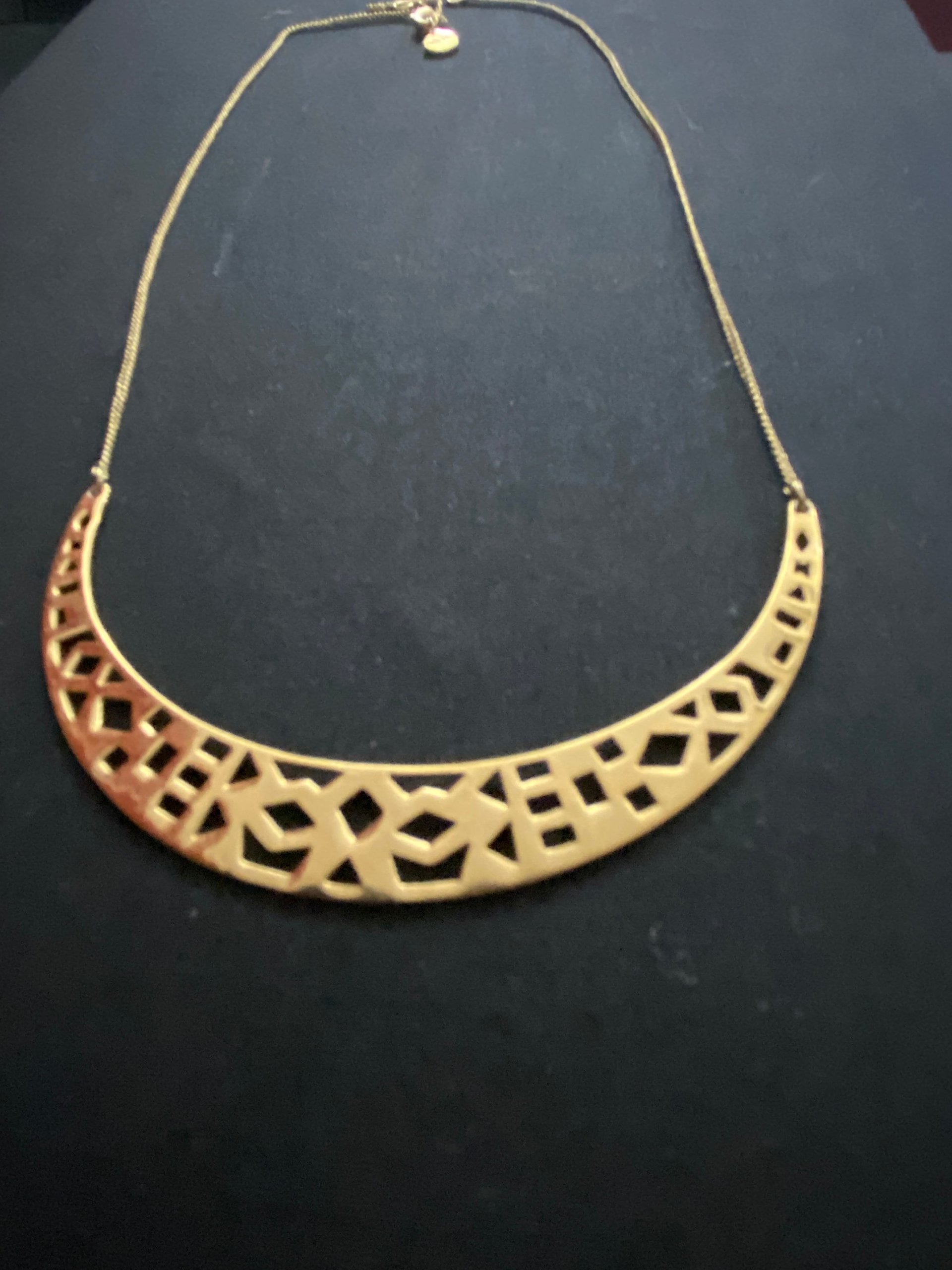Stella and Dot Gold Tone Avalon Crescent Necklace
