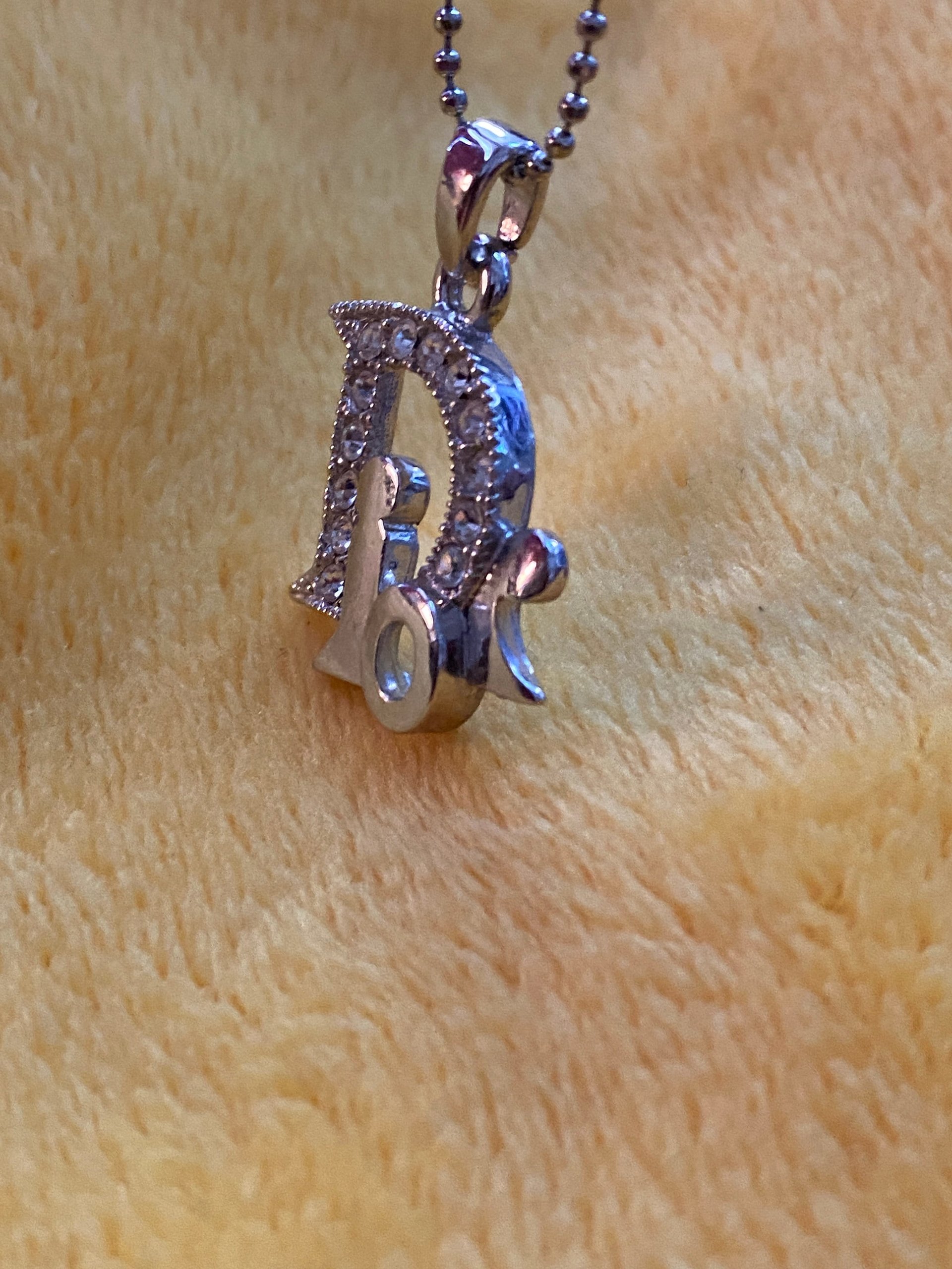 Christian Dior Vintage Dior Silver Logo Necklace