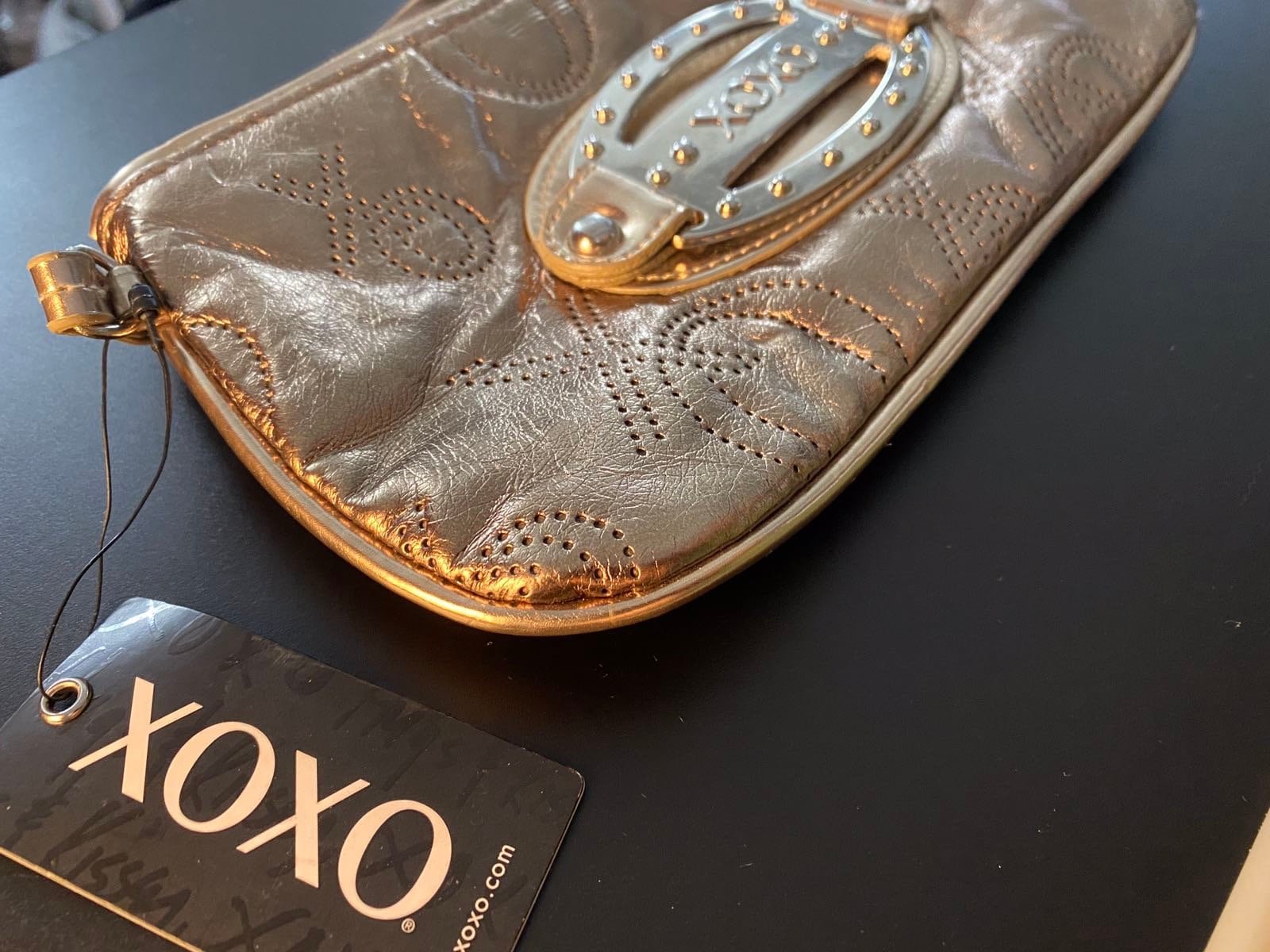 XOXO ICEFLOW Bronze Gold Logo Small Bag Handbag Purse