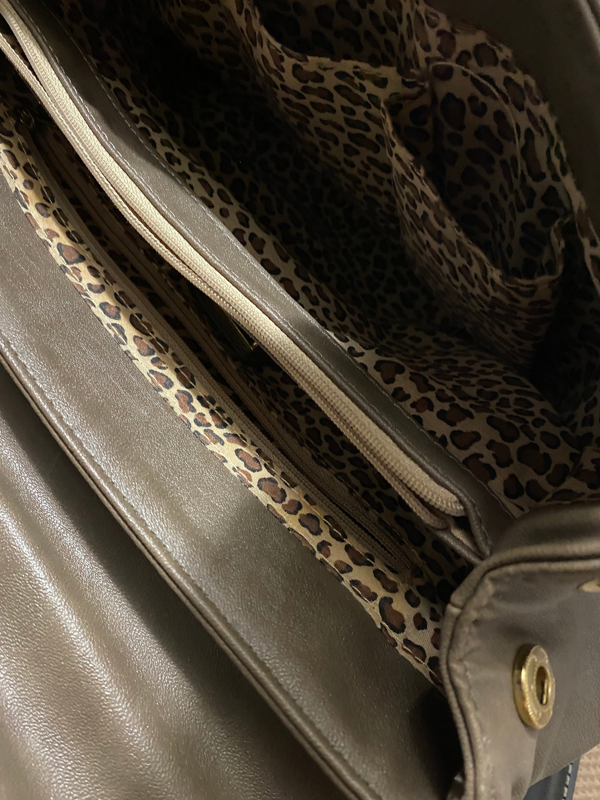 Aldo Taupe Spacious Handbag Purse with Faux Fur & Tassels