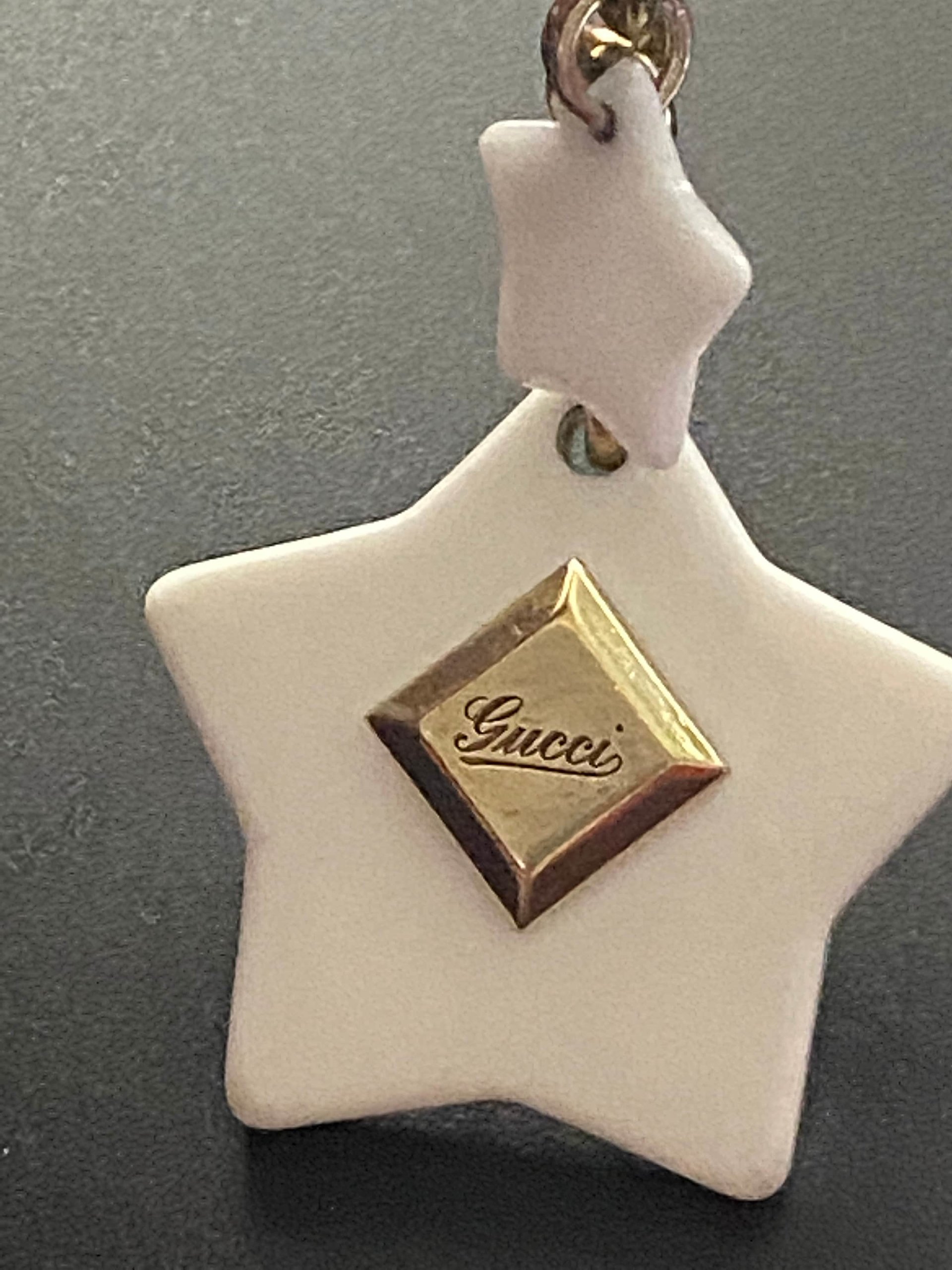 Vintage GUCCI Authentic Interlocking star form Key Keyholder Key Ring Bag Charm.
