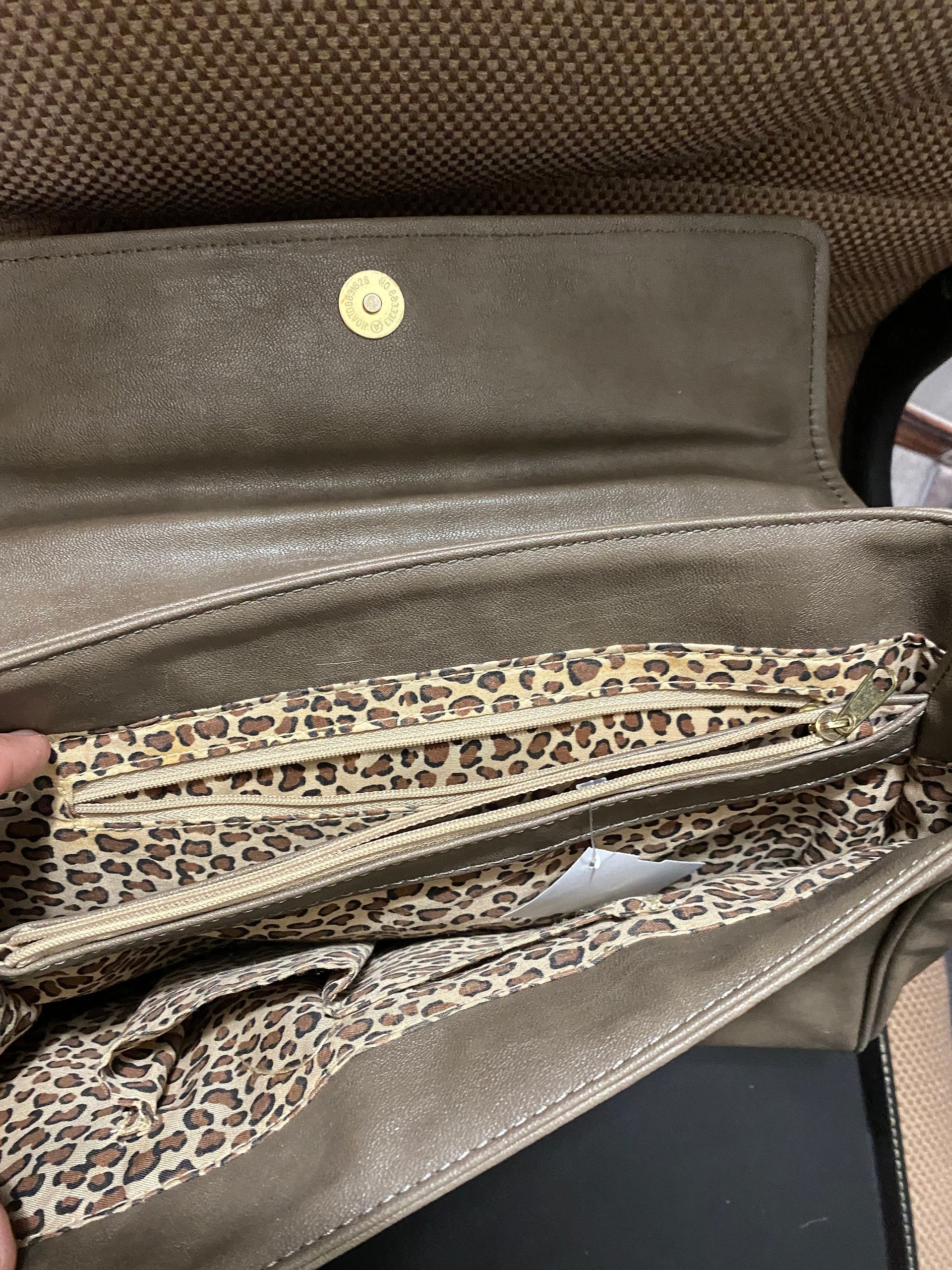 Aldo Taupe Spacious Handbag Purse with Faux Fur & Tassels