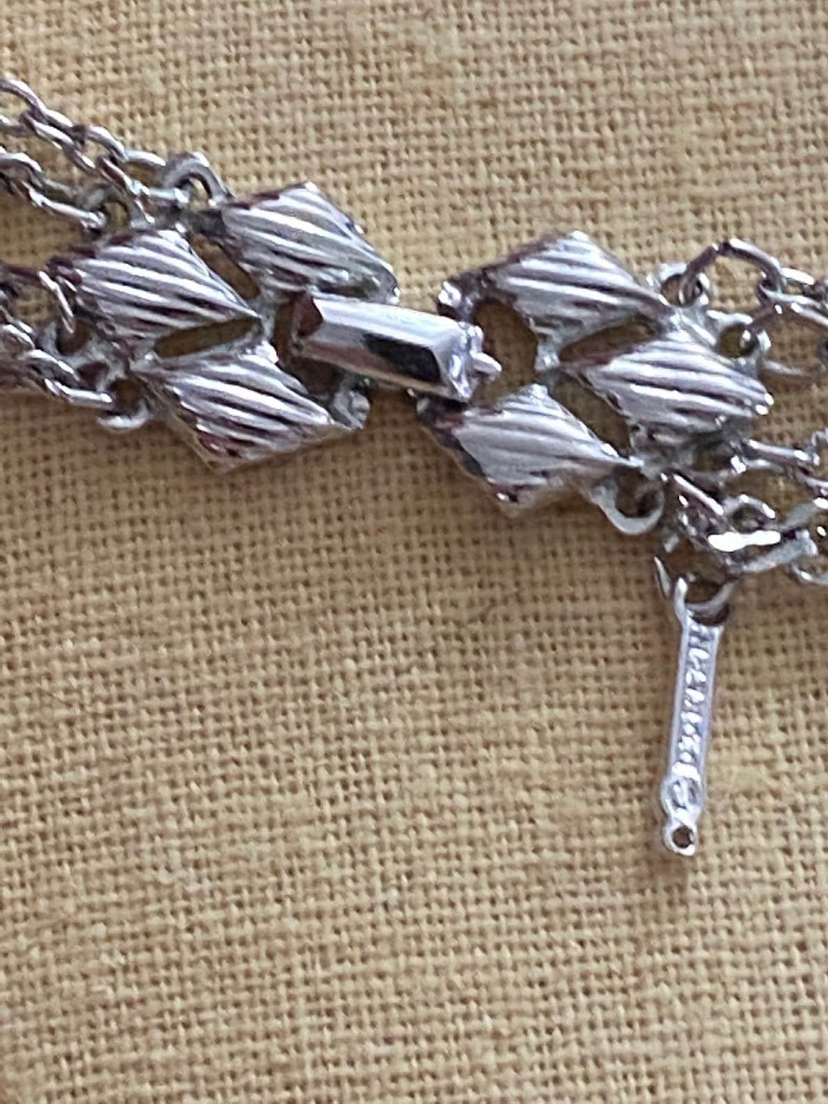 Silver Tone Vintage D'Orlan Multi Chain Statement Necklace