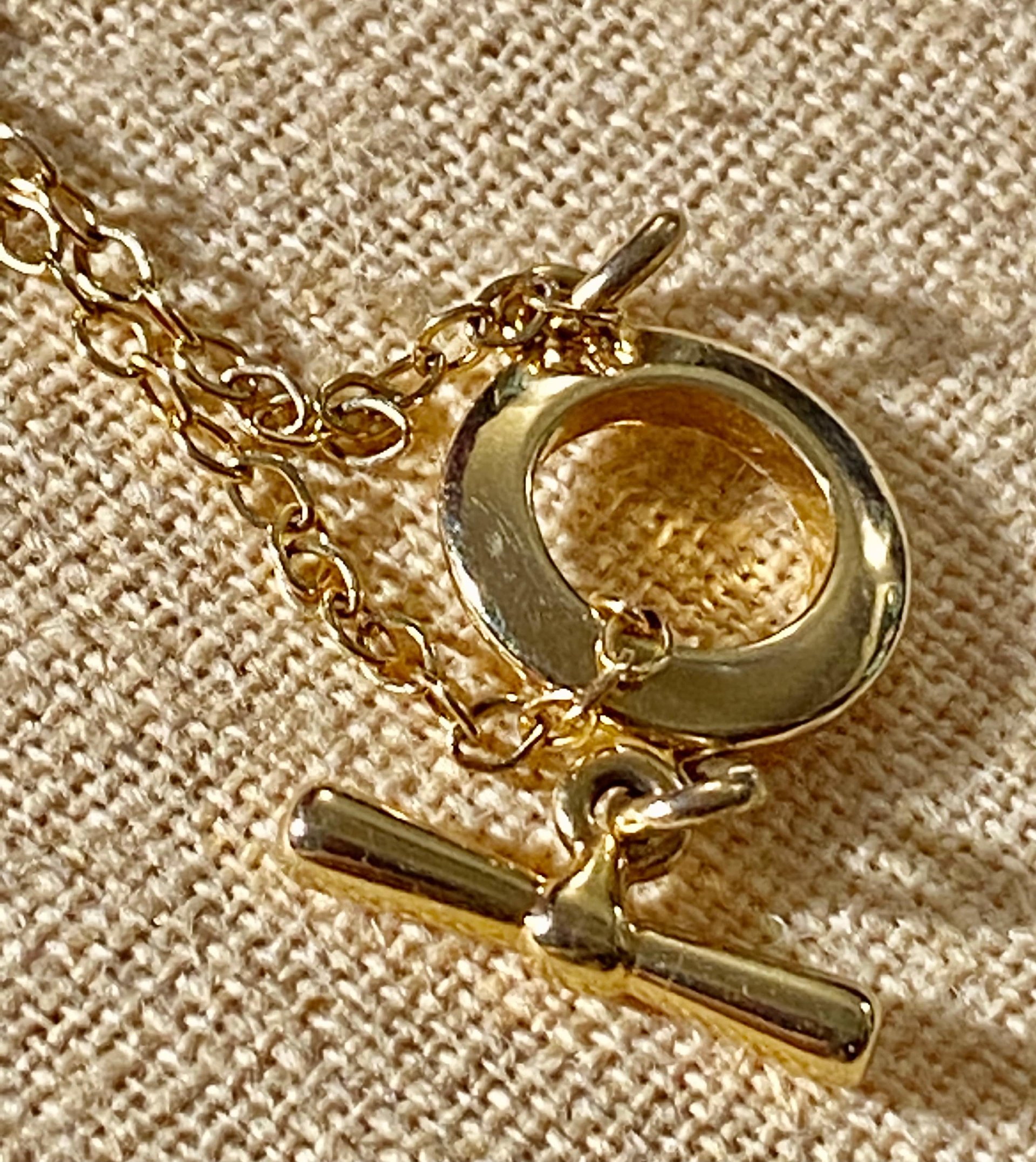 Vintage gold tone Ralph Lauren gem stones pendant necklace