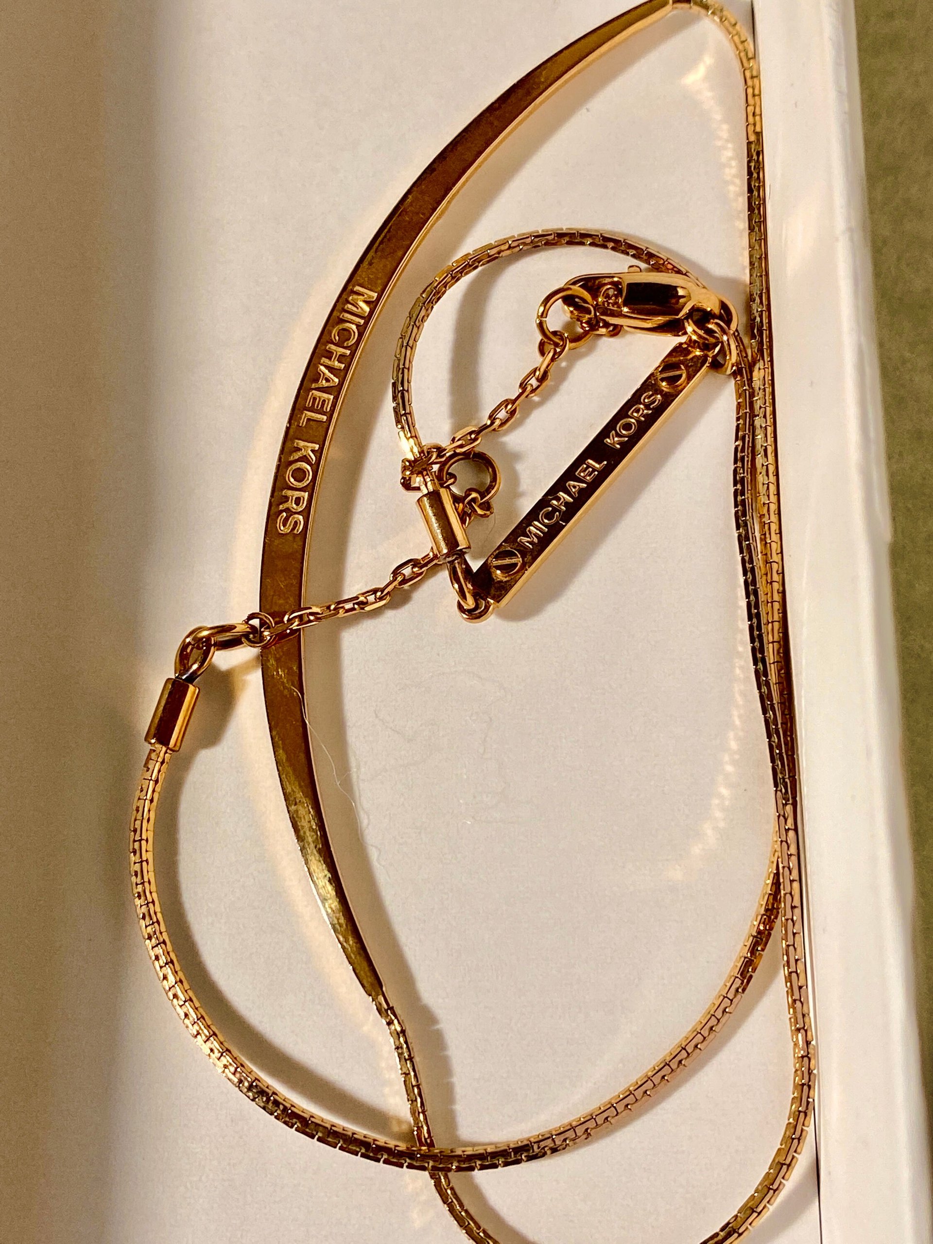 Long Curved Rose Gold Michael Kors Pendant
