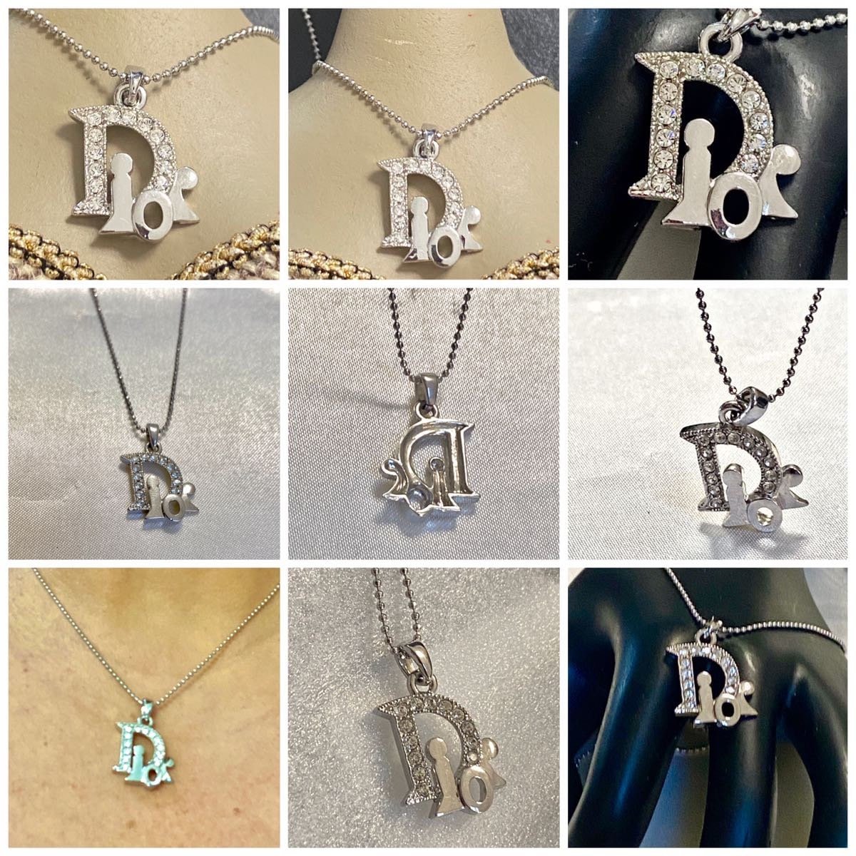 Christian Dior Vintage Dior Silver Logo Necklace