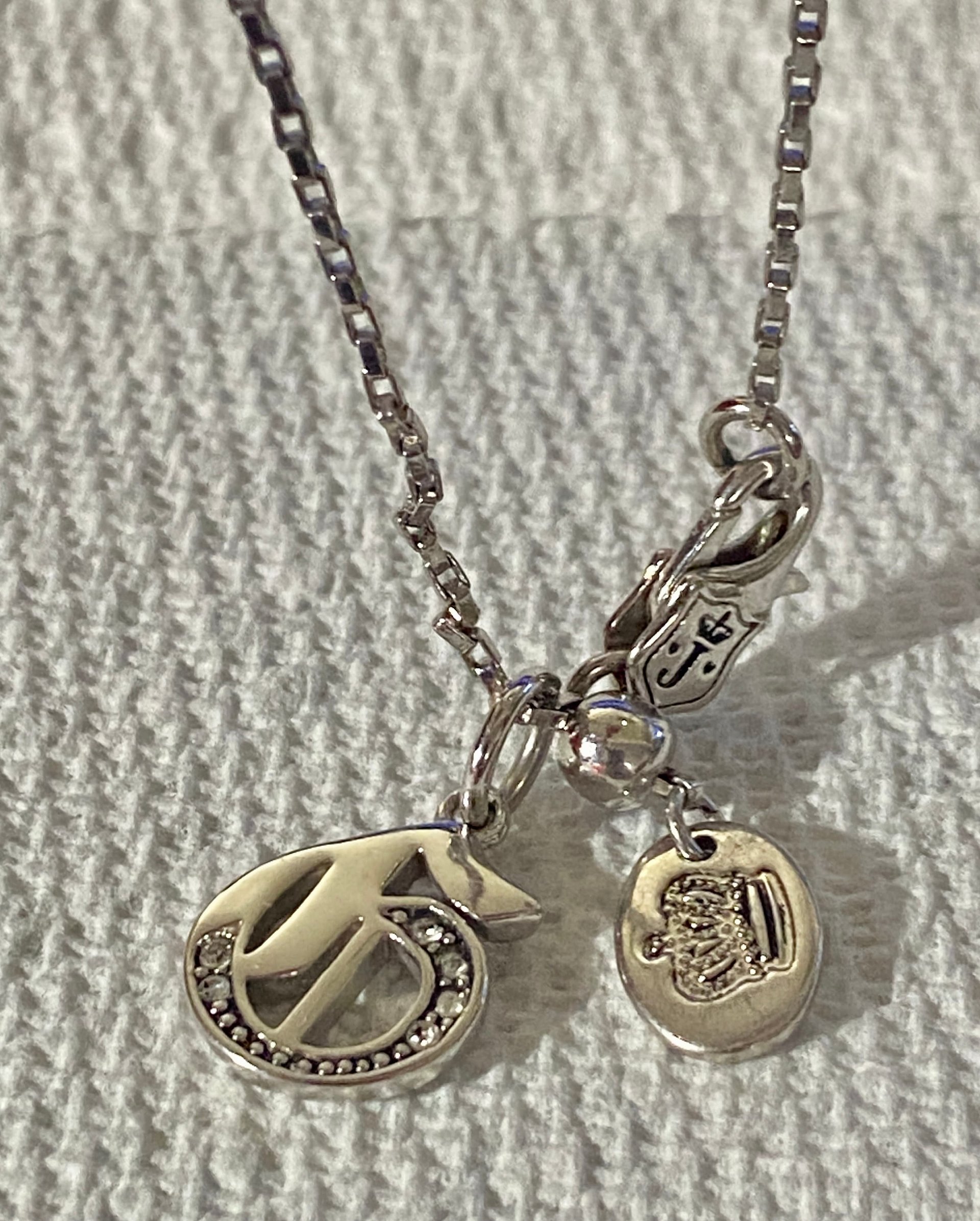 Juicy couture Silver Gothic Letter necklace & pendant