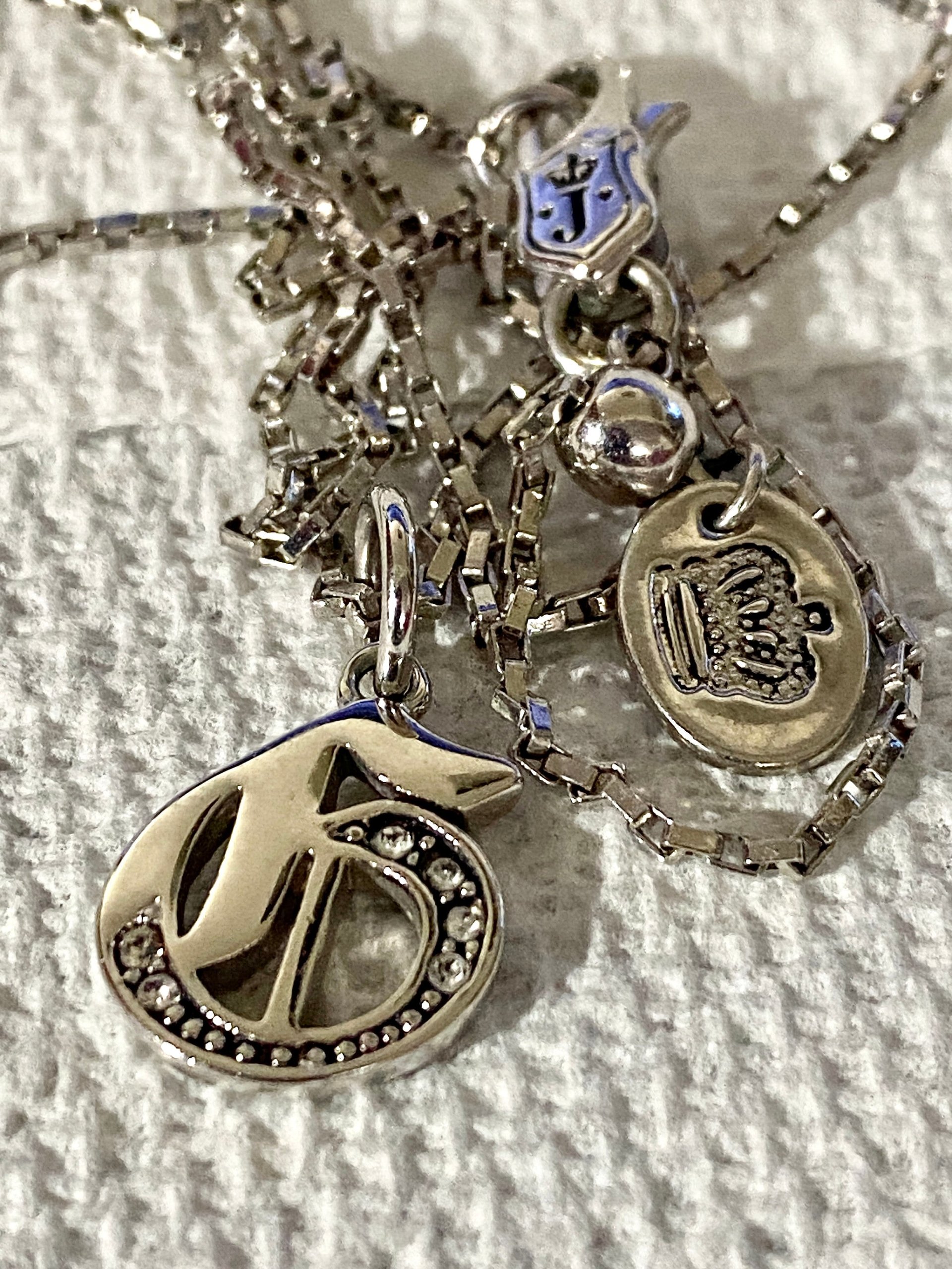 Juicy couture Silver Gothic Letter necklace & pendant