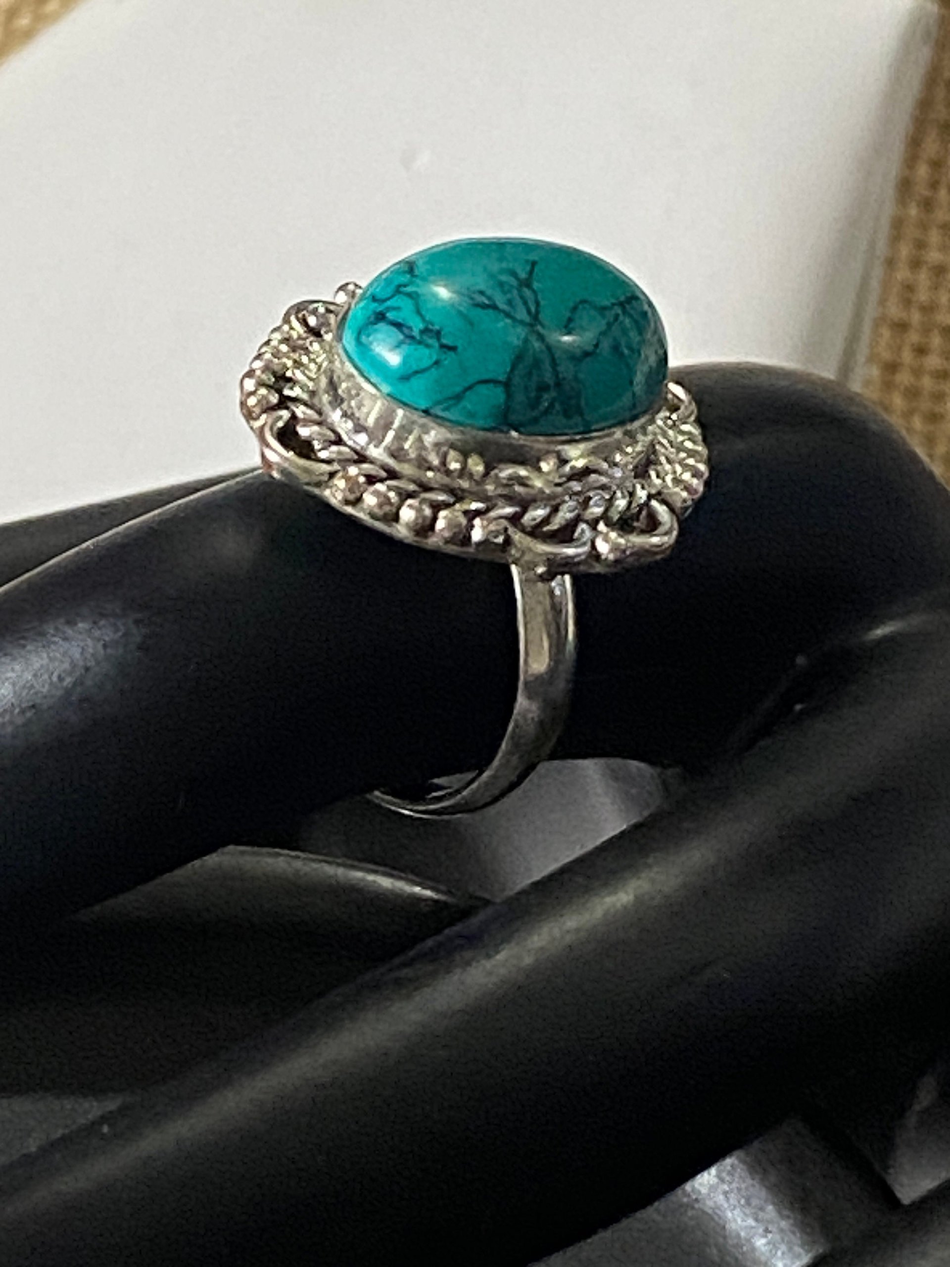 Large 925 Oval Red coral Art Nouveau statement ring
