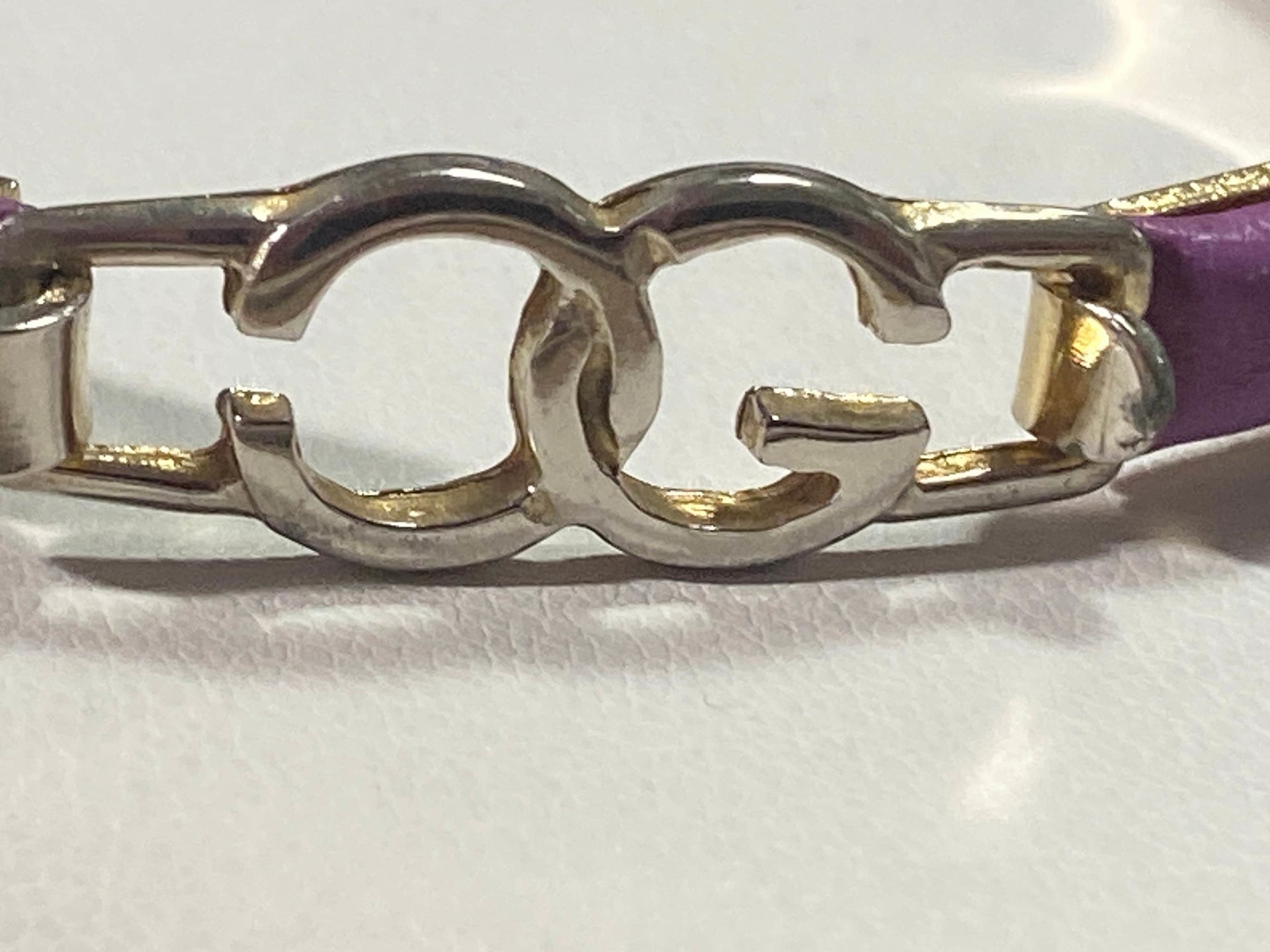 Gucci Vintage 1970s Purple leather bangle