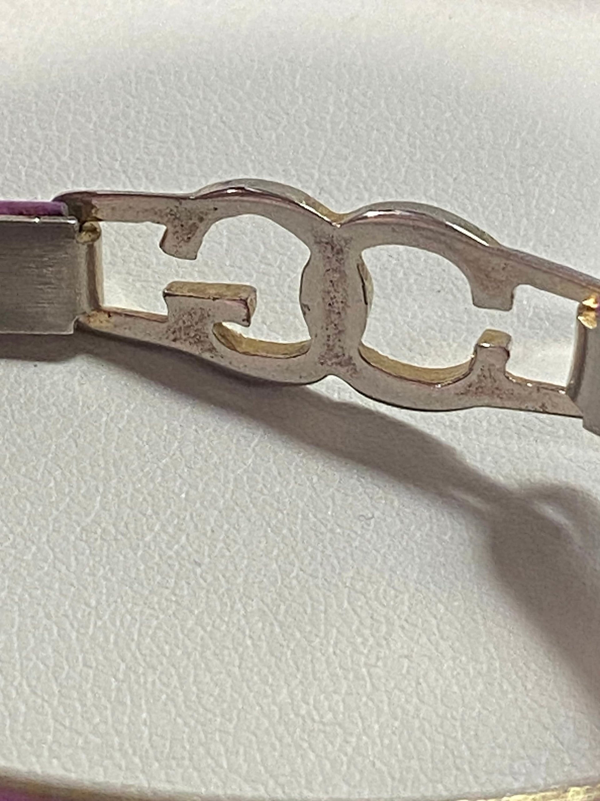 Gucci Vintage 1970s Purple leather bangle