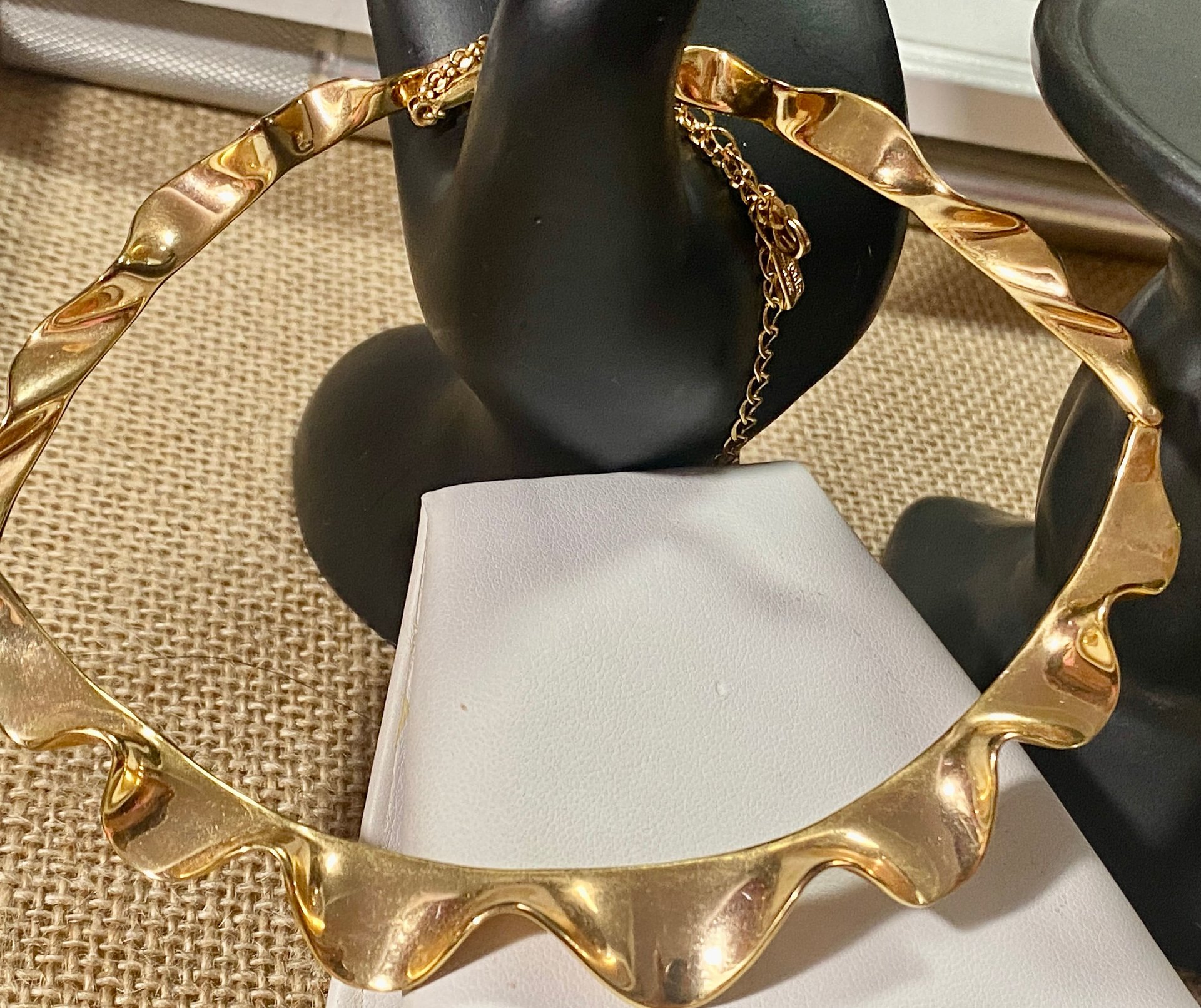 Kate Spade Gold tone  “Frilled to Pieces” crew necklace