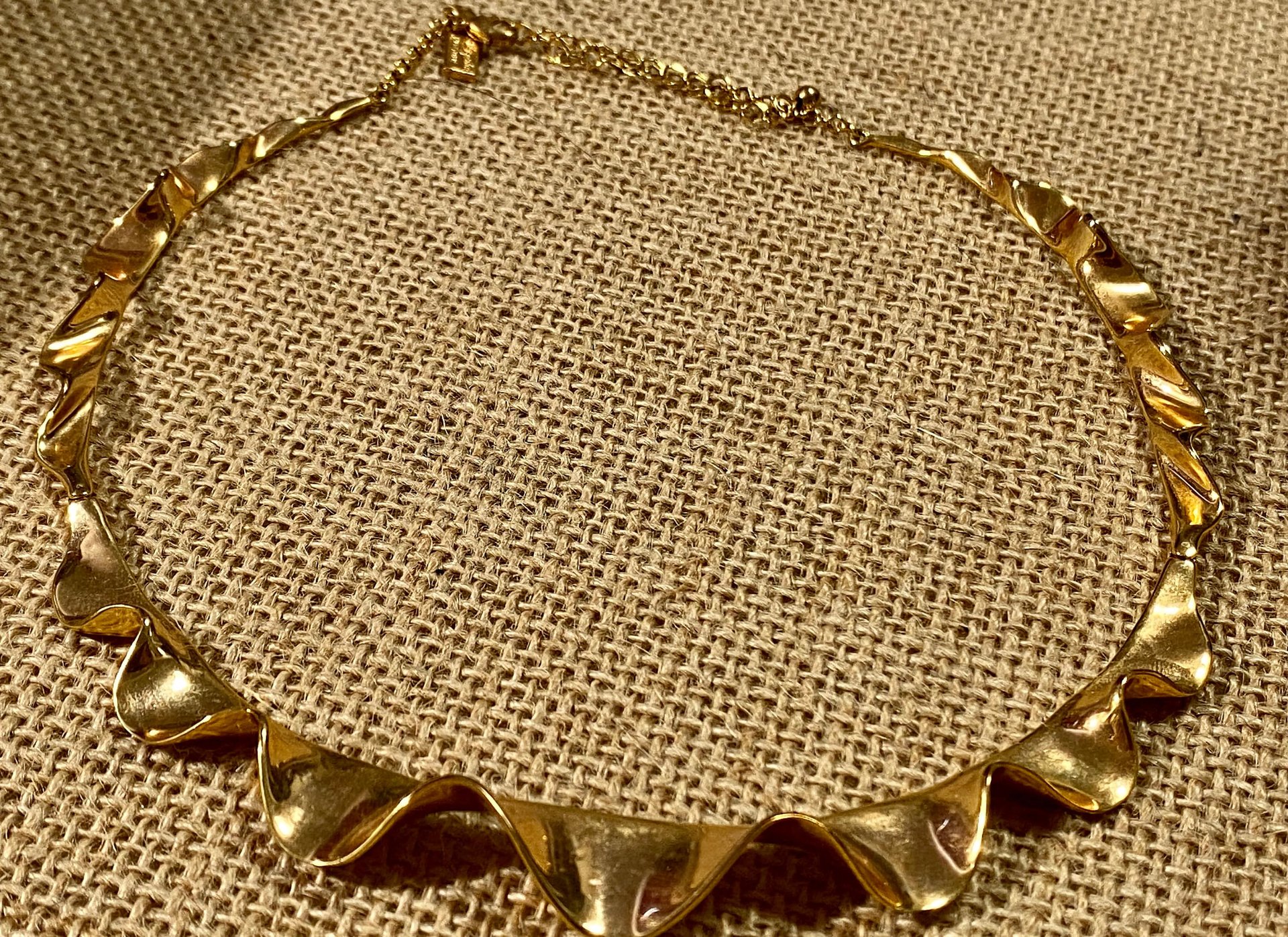 Kate Spade Gold tone  “Frilled to Pieces” crew necklace