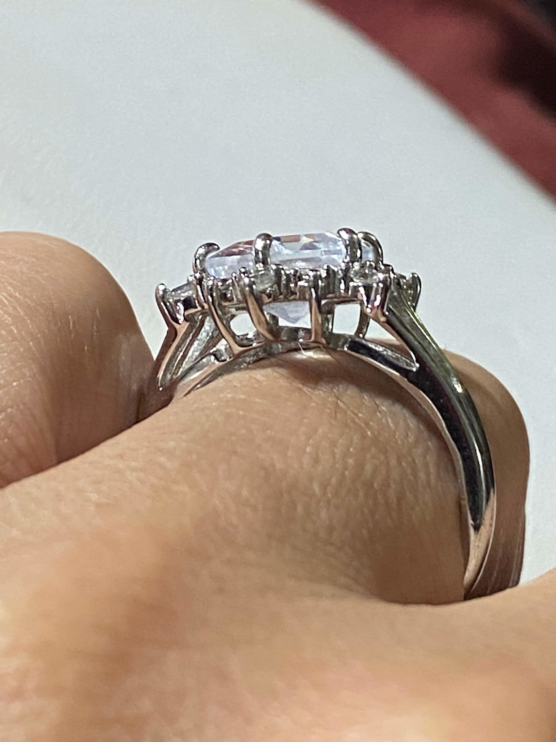 NVC snowflake rose cut encrusted in sparkly stones on silver band
