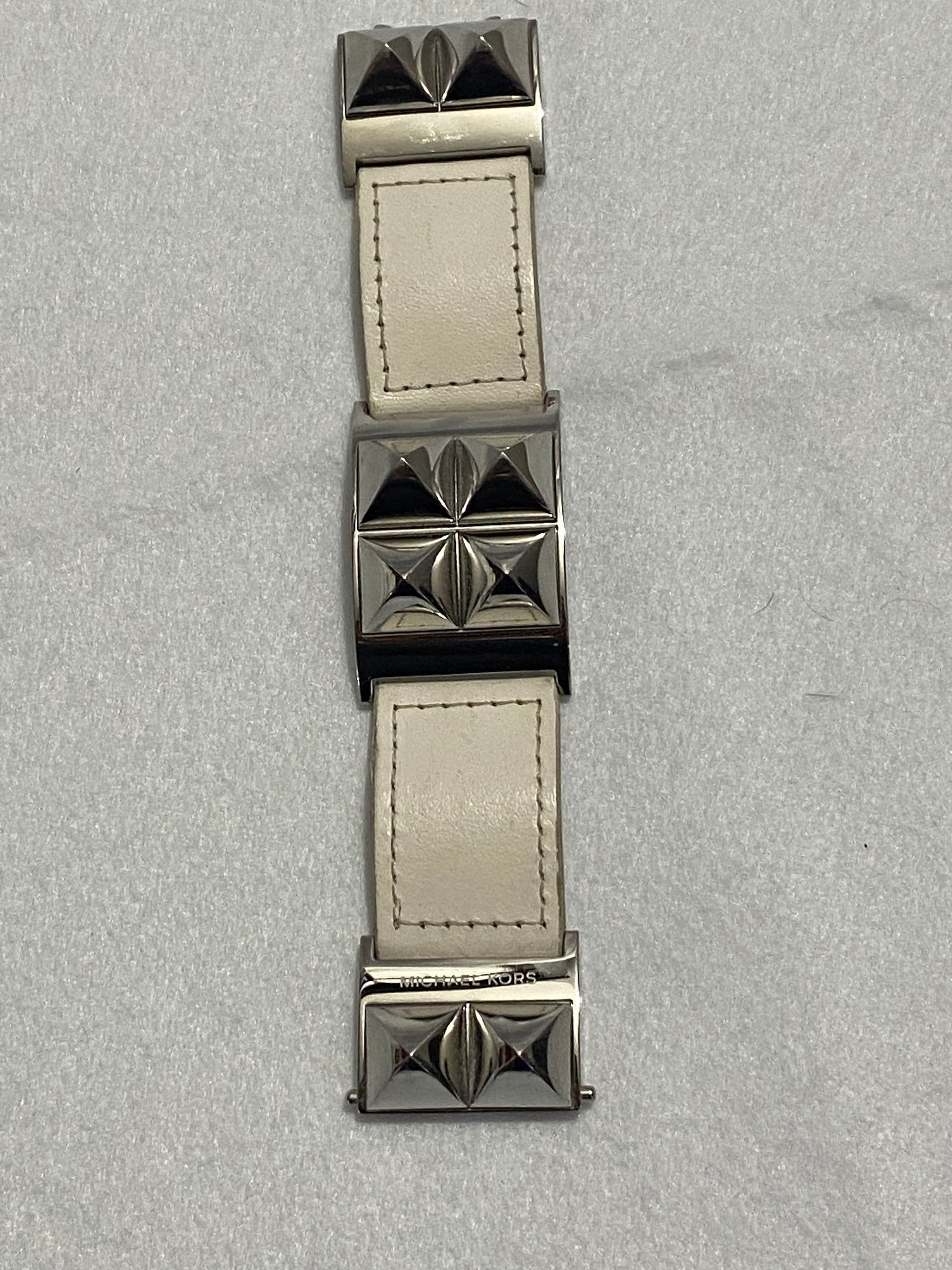 Michael Kors Studded White Leather Bracelet