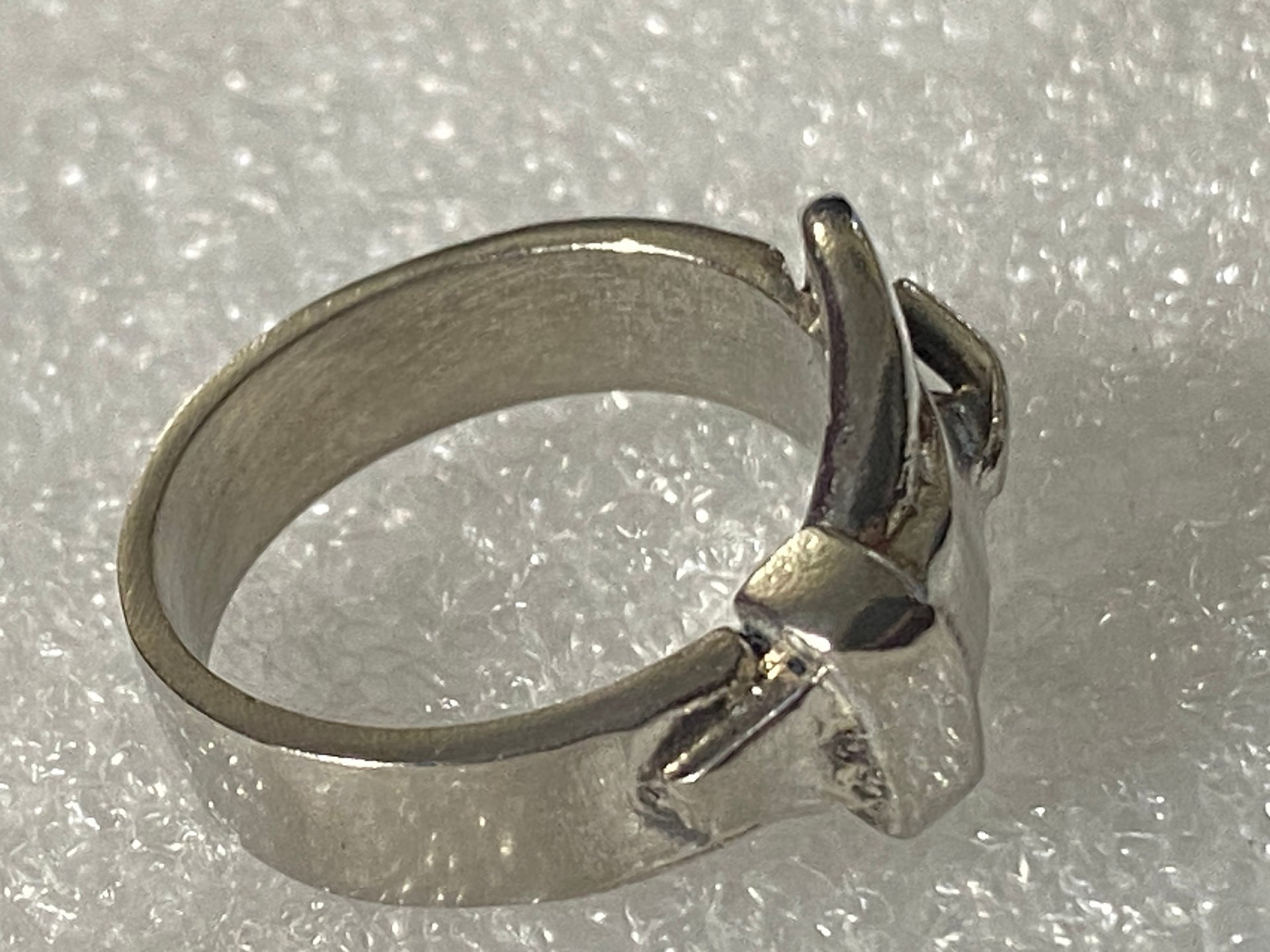 925 silver tone belt ring