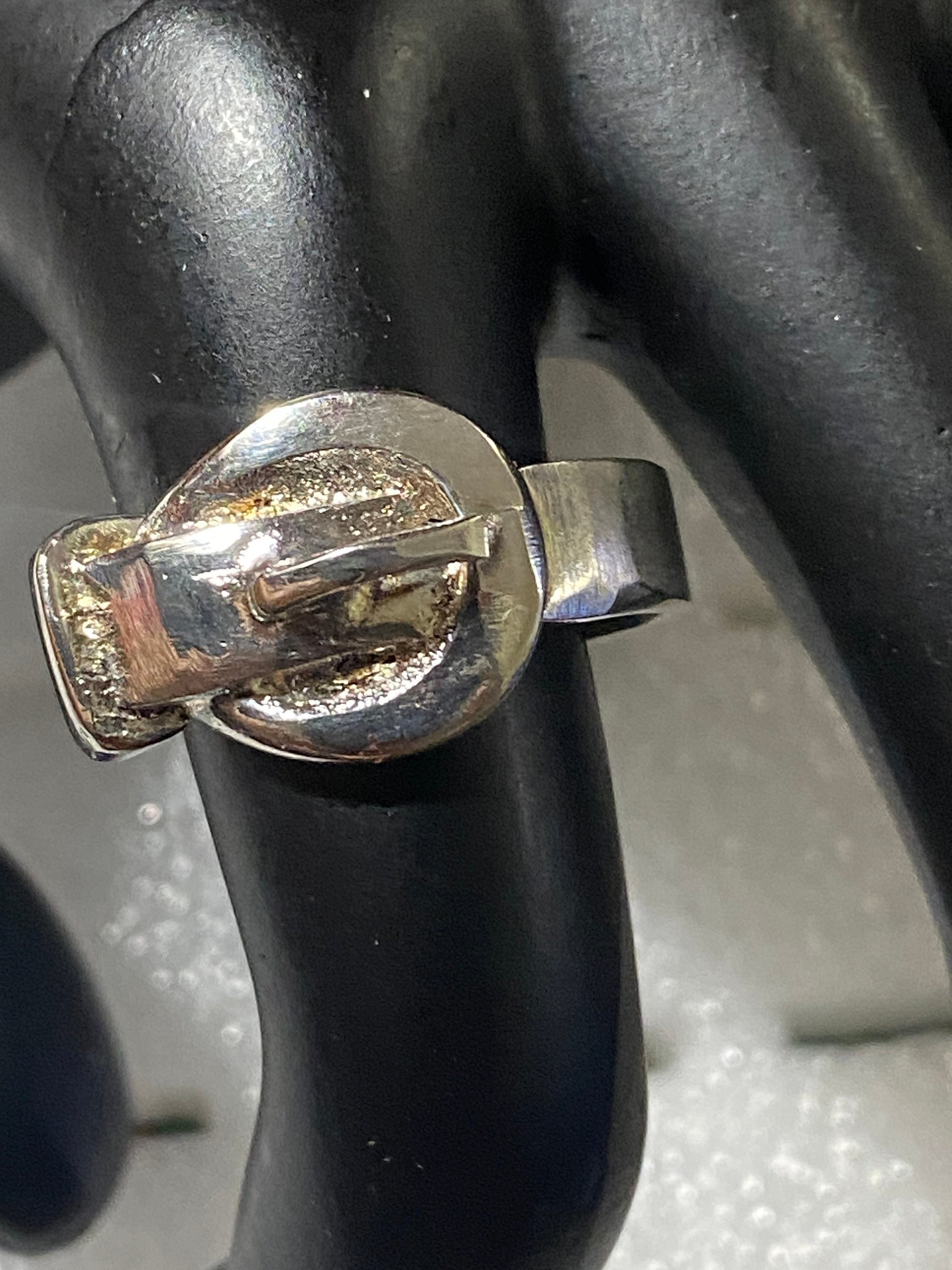 925 silver tone belt ring