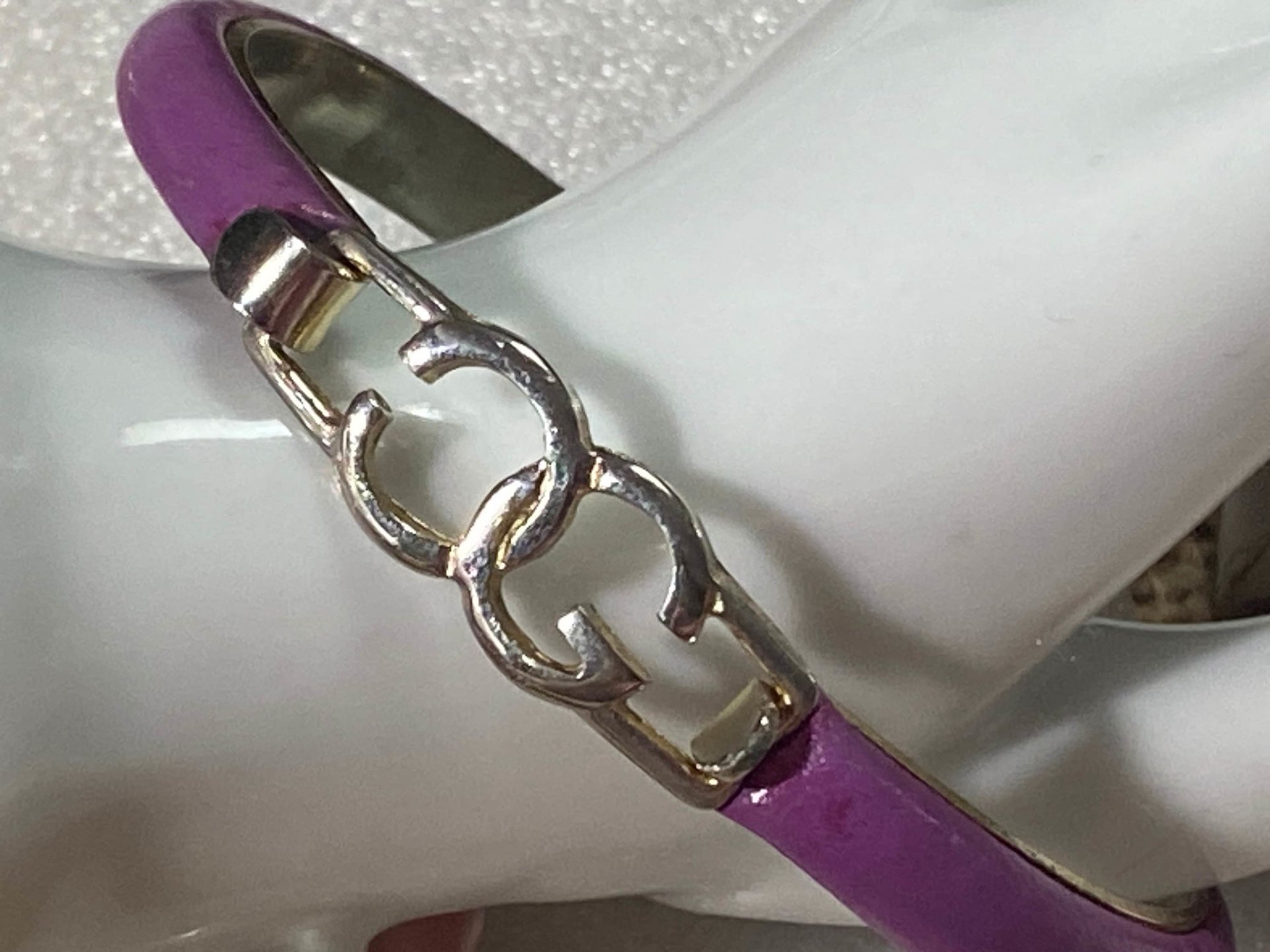 Gucci Vintage 1970s Purple leather bangle