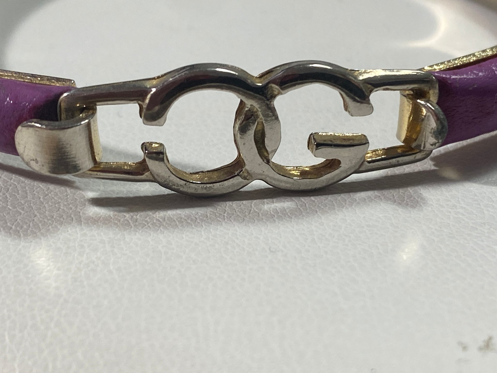 Gucci Vintage 1970s Purple leather bangle