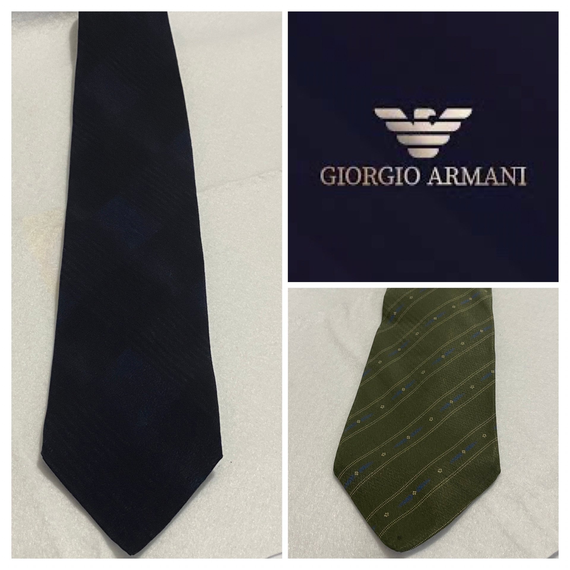 Black Textured Giorgio Armani necktie.