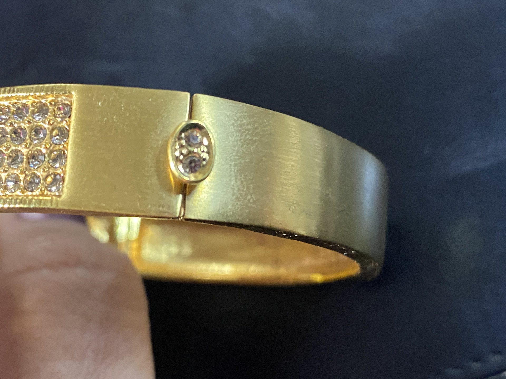 Sparkly Gold Plated Pave Belt Bangle