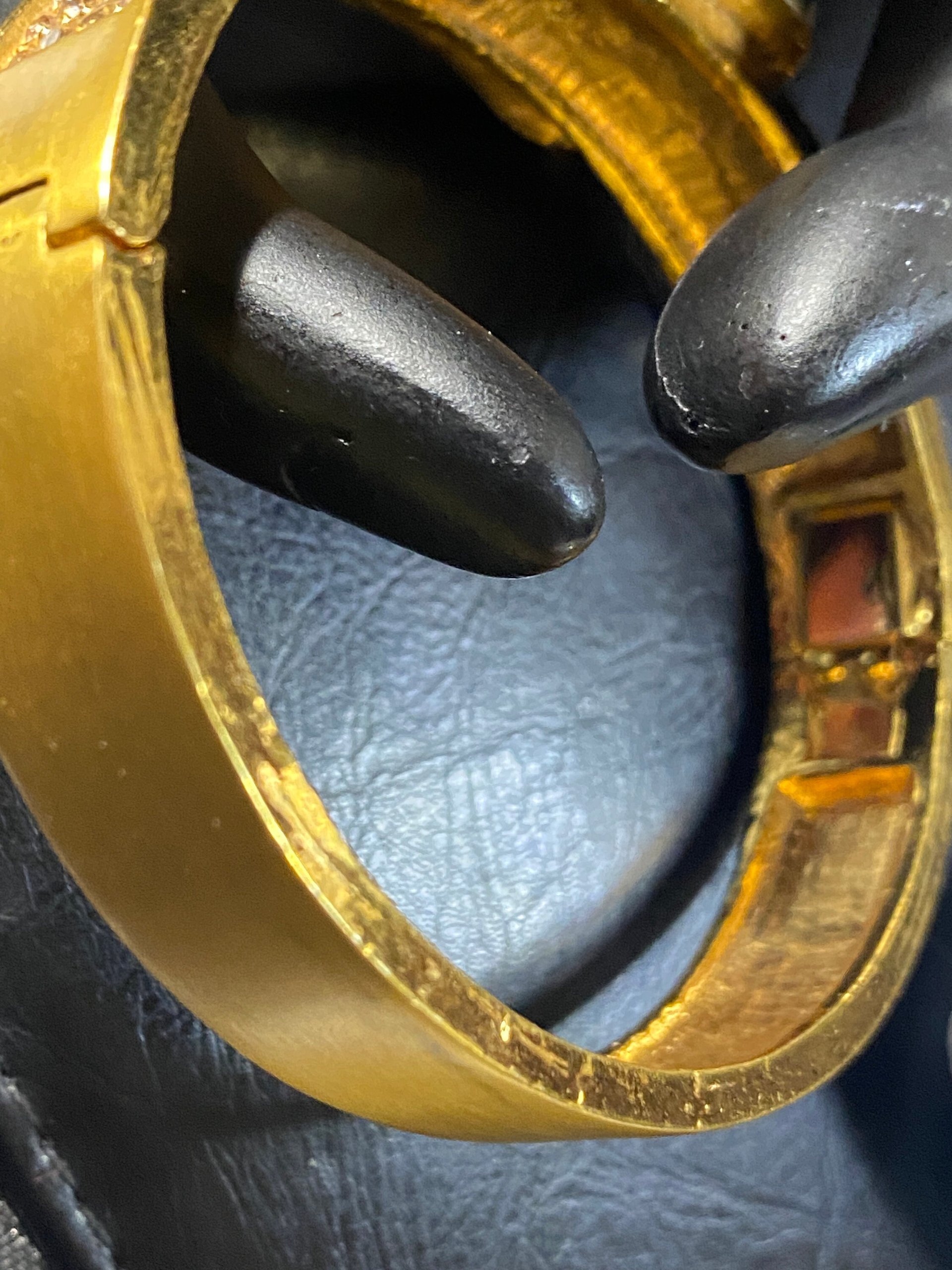 Sparkly Gold Plated Pave Belt Bangle