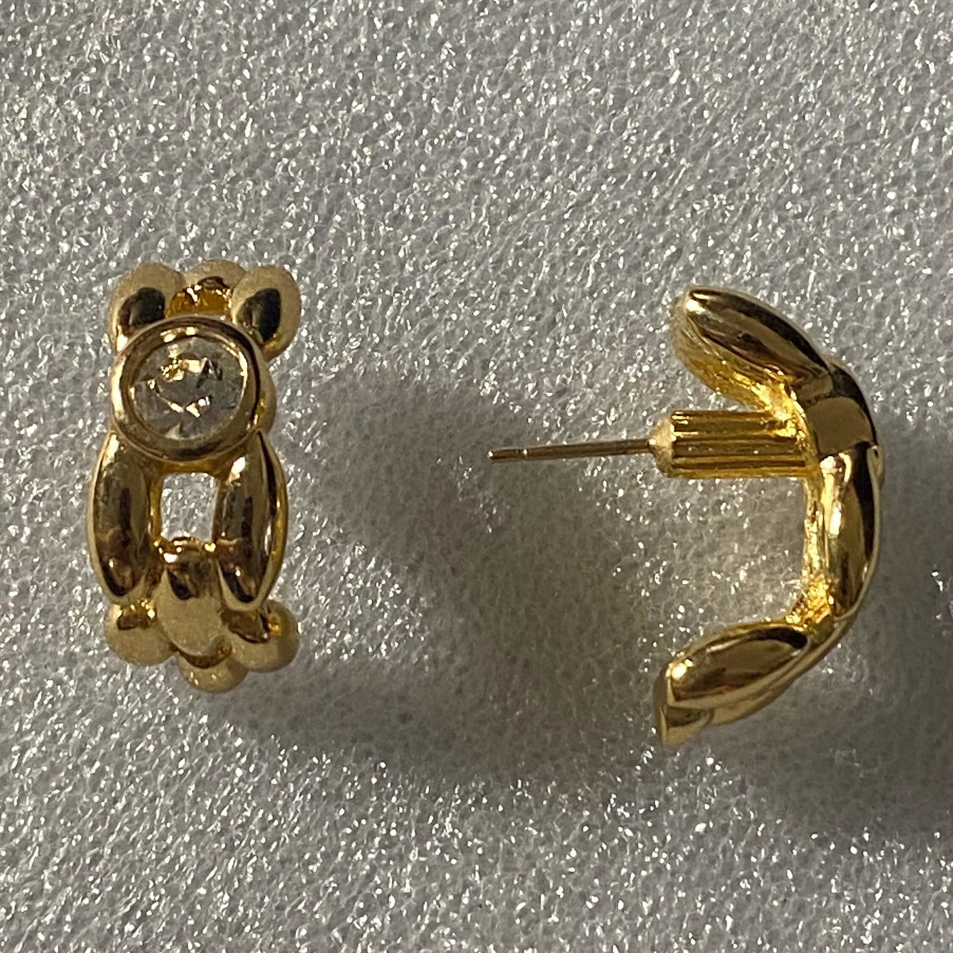 Authentic vintage Christian Dior Gold half moon for pierced earrings