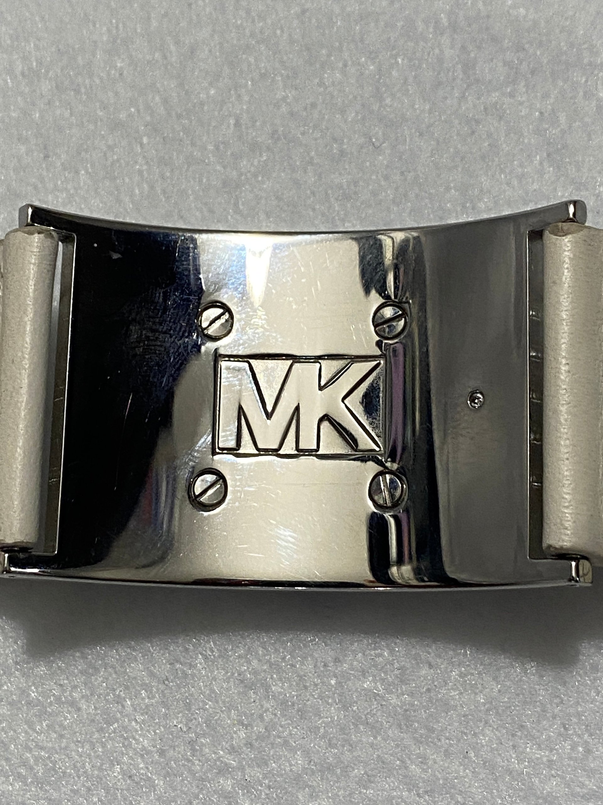 Michael Kors Studded White Leather Bracelet