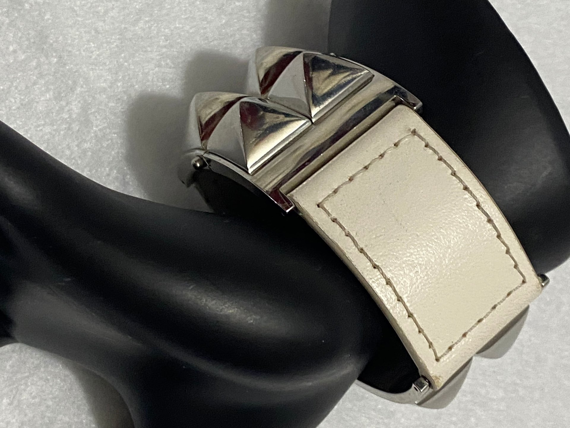 Michael Kors Studded White Leather Bracelet