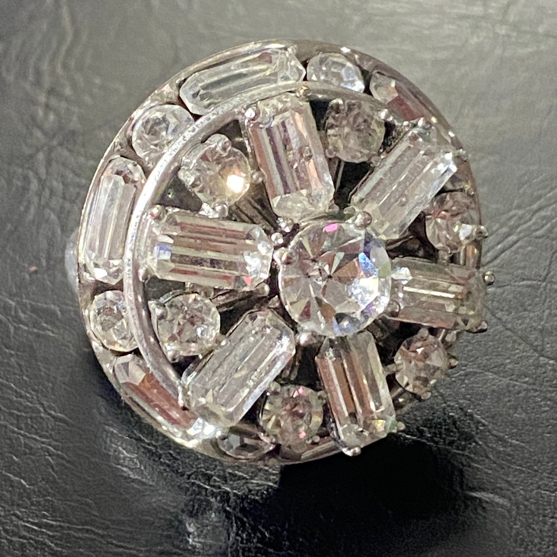 Juicy Couture silver tone large adjustable statement ring