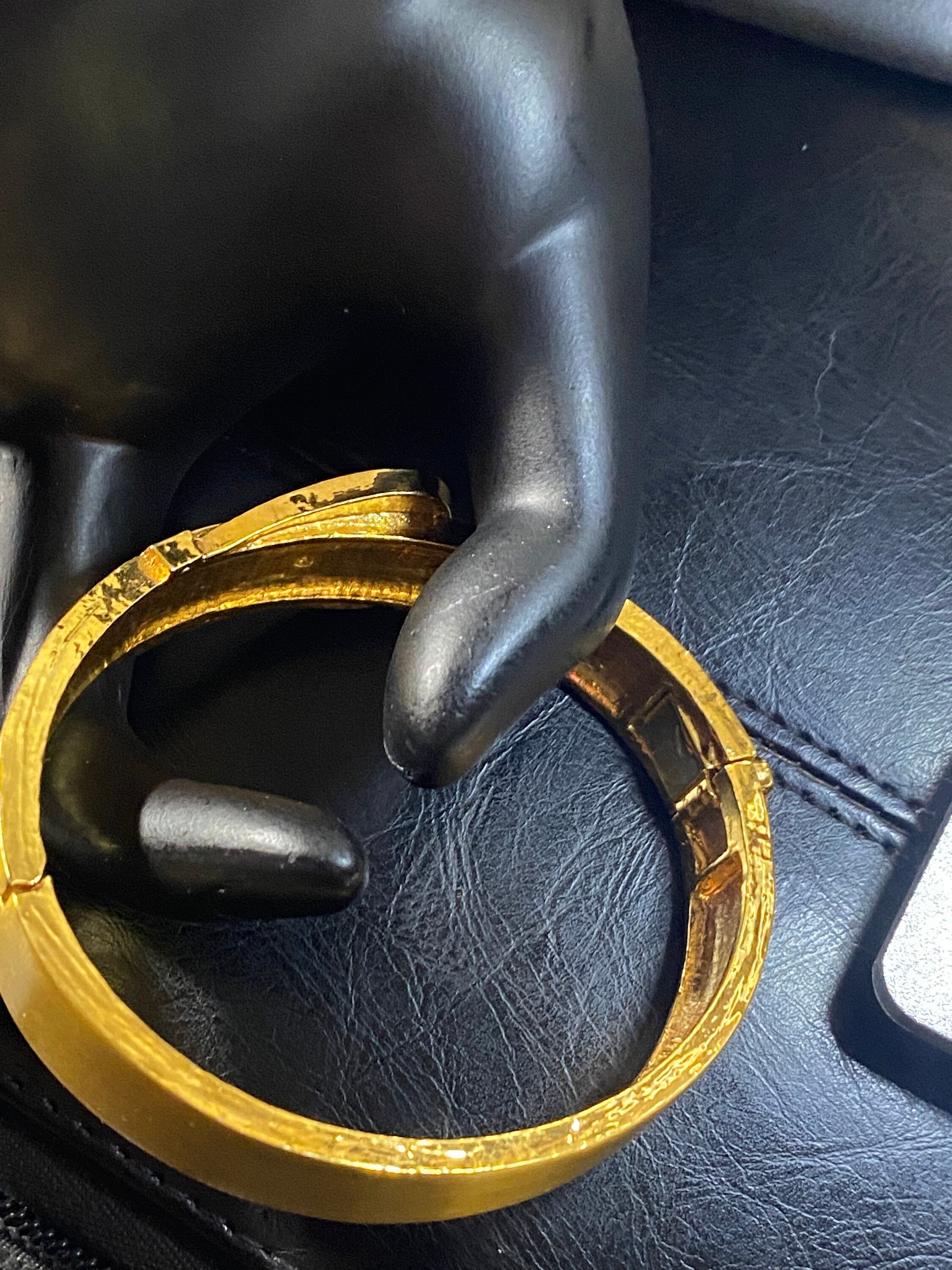 Sparkly Gold Plated Pave Belt Bangle