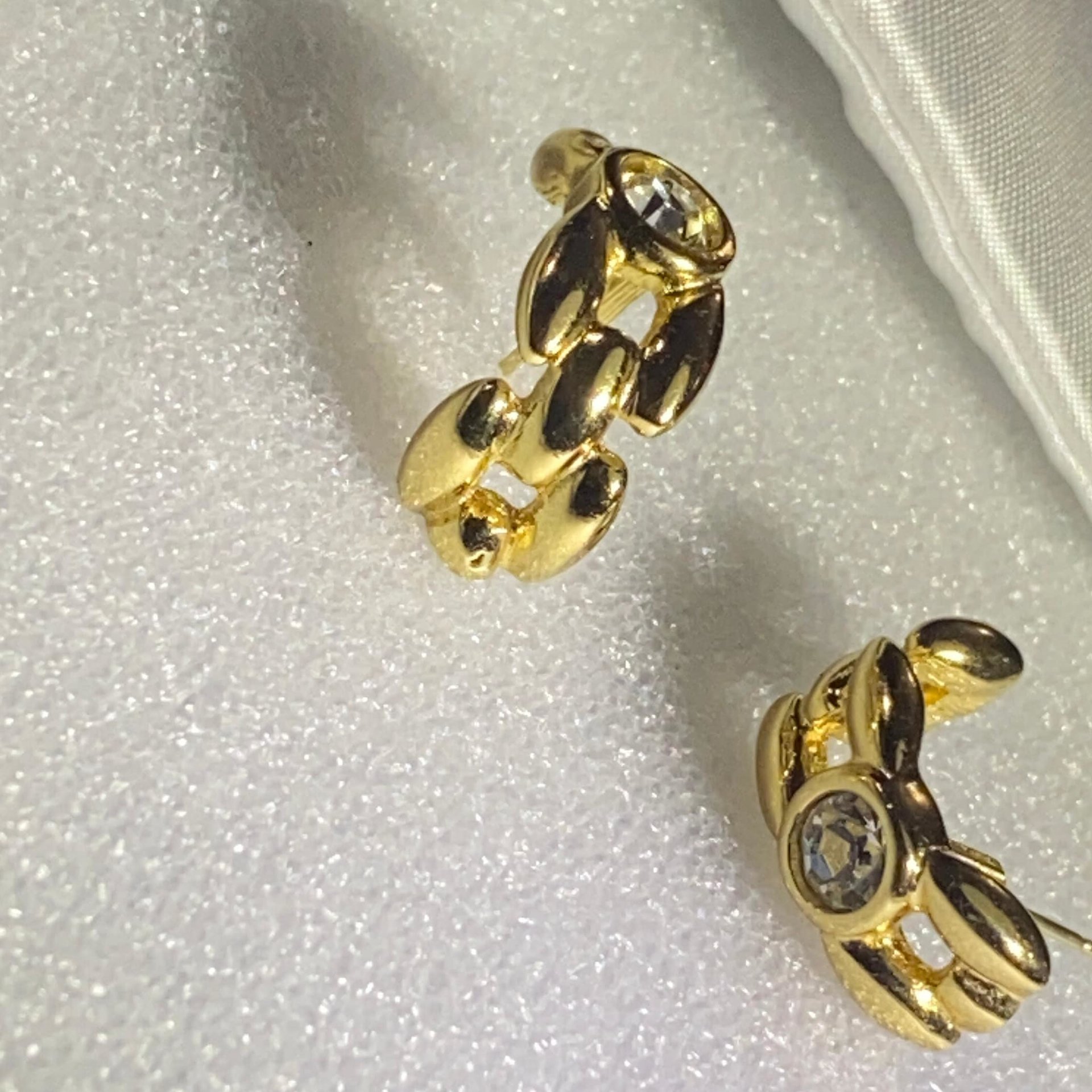 Authentic vintage Christian Dior Gold half moon for pierced earrings