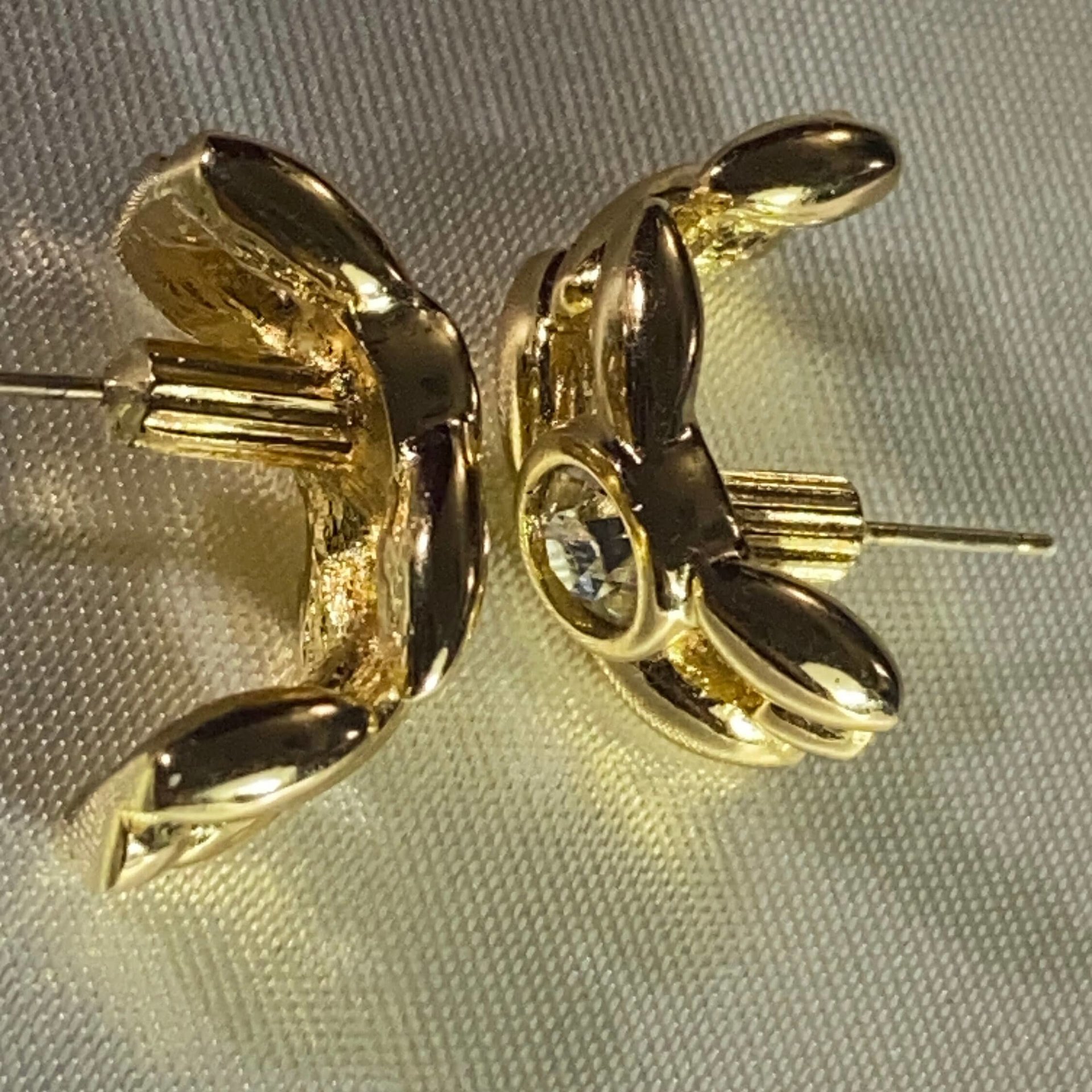 Authentic vintage Christian Dior Gold half moon for pierced earrings