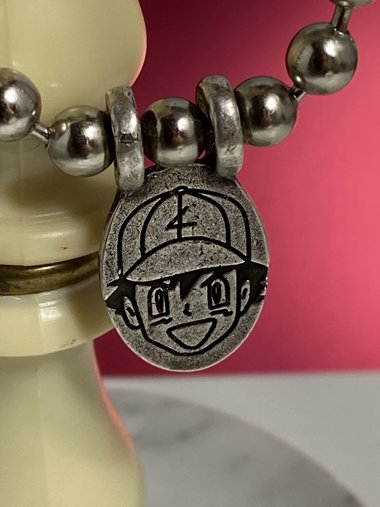 Retro silver Pokemon Trainer choker necklace