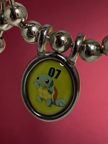 Retro silver Pokemon Squirtel choker necklace