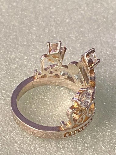 925 stamped Princess heart cubic zirconia ring