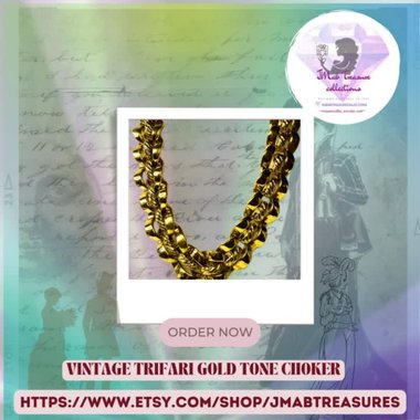 Vintage -  Gold tone choker necklace