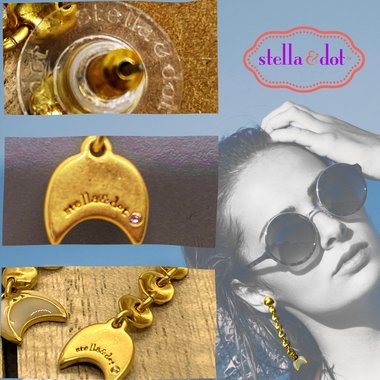 Vintage - Gold tone with white enamel trevally earrings
