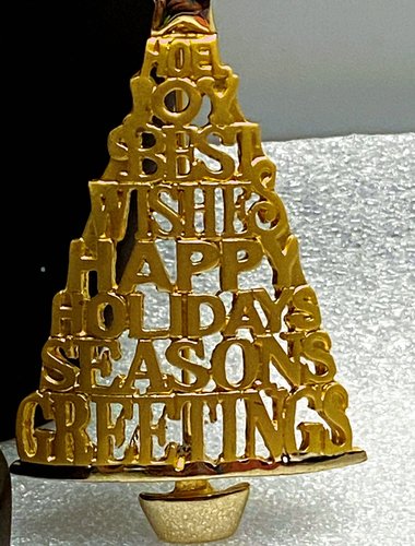 Gold toned Holiday Christmas tree brooch